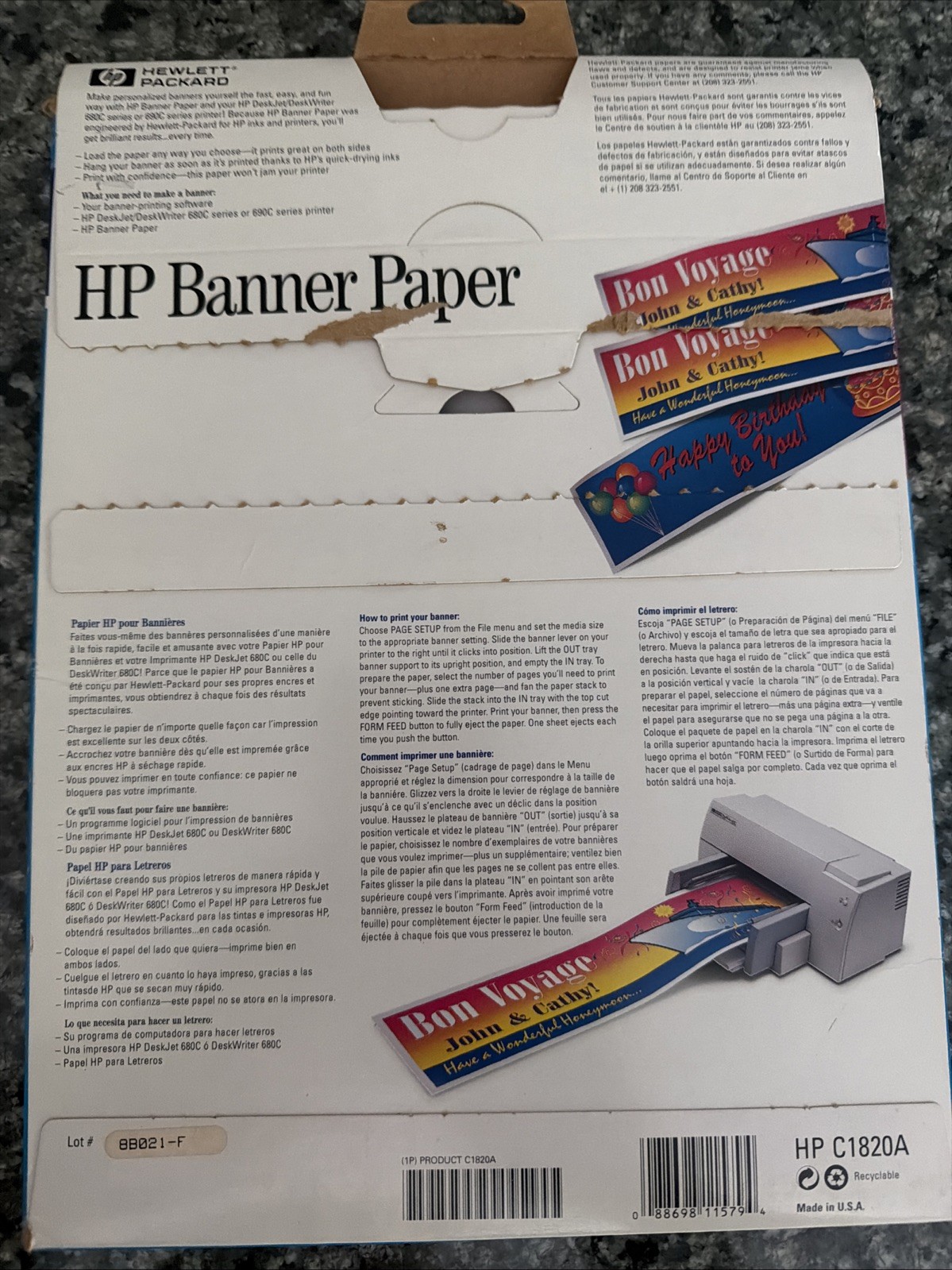 HP Banner Paper for Inkjet Printers – Make your own Banners Open Box