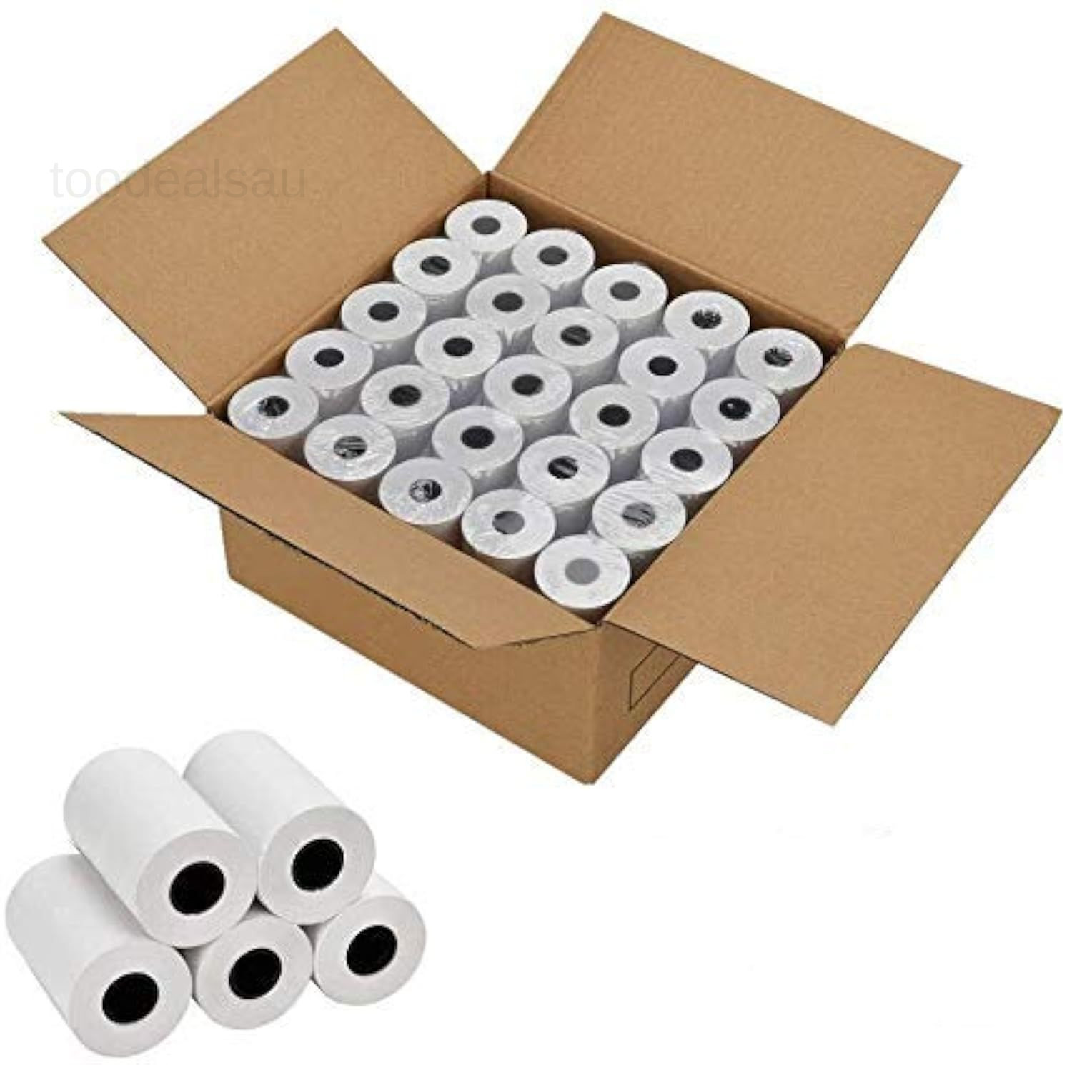 Thermal Paper 2 1/4 inch x 50 feet, Cash Register 2 x 50 White