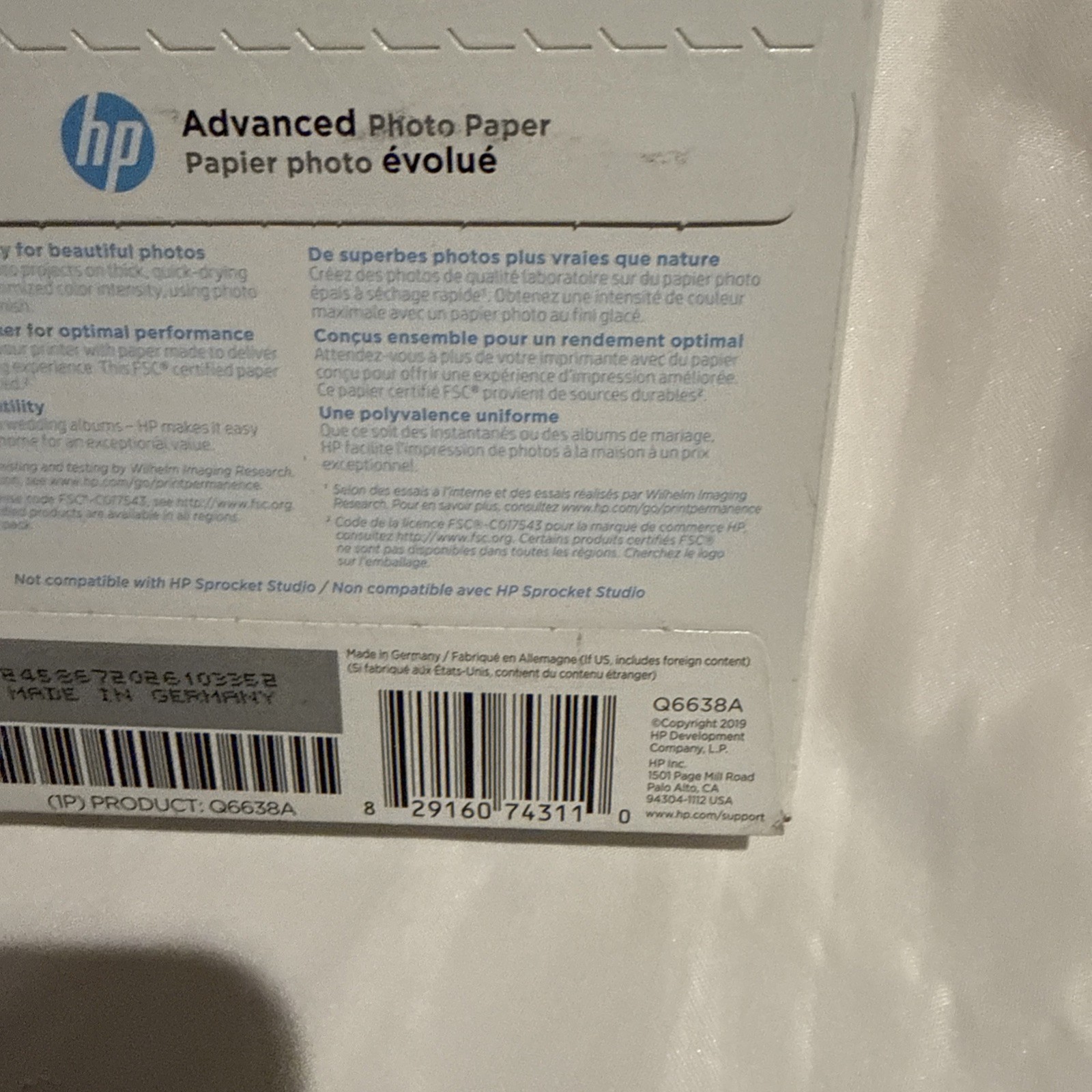 HP Advanced Glossy Photo Paper -100 Sheets | 4 x 6 ” -Q6638A