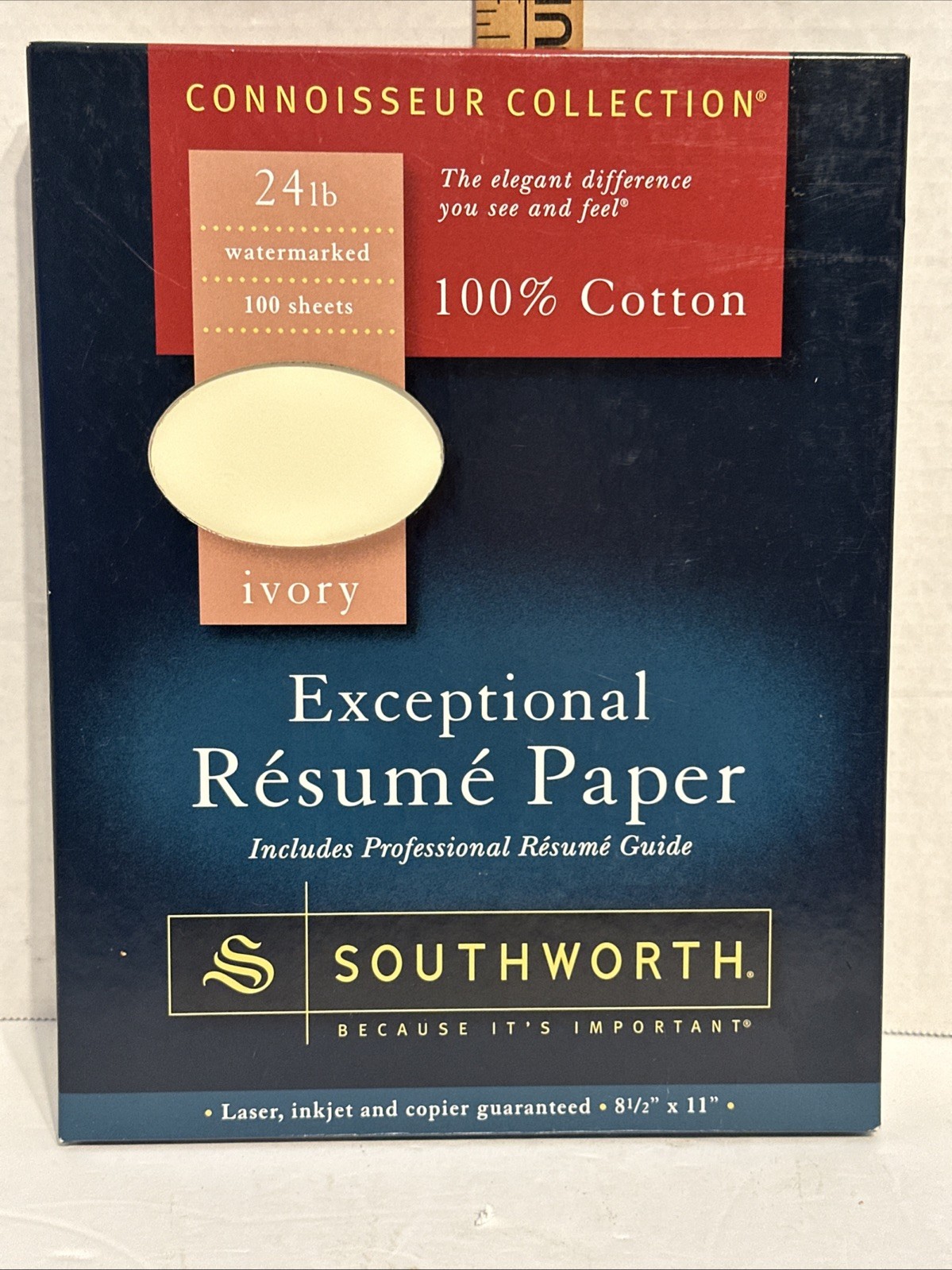 Southworth 100% Cotton Resume Paper Ivory 24 lbs. 8-1/2 x 11 Wove 100/Box R14ICF