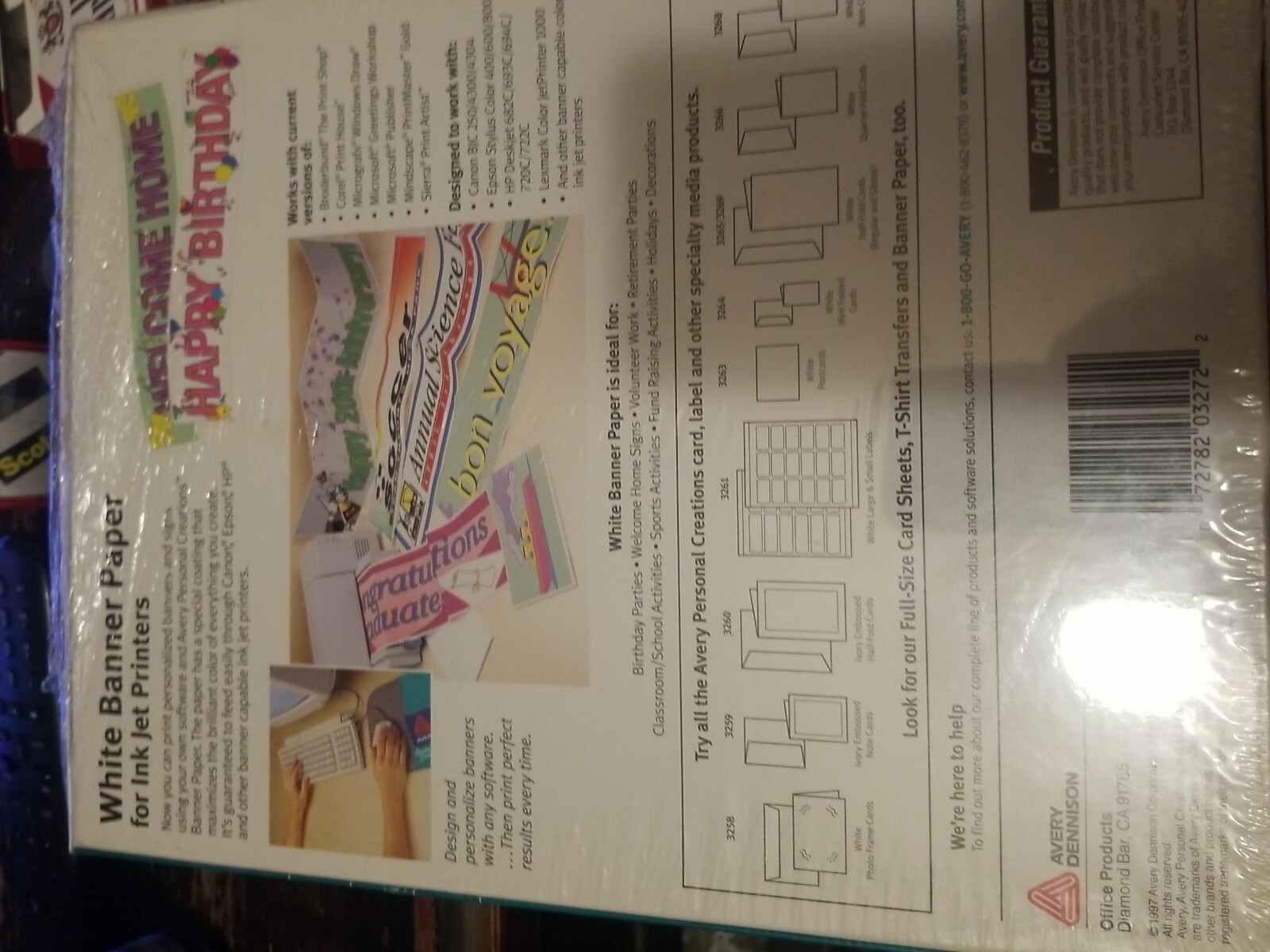 90s Sealed Avery 3272 White Banner Paper for Ink Jet Printers 11×8.5 80 sheets