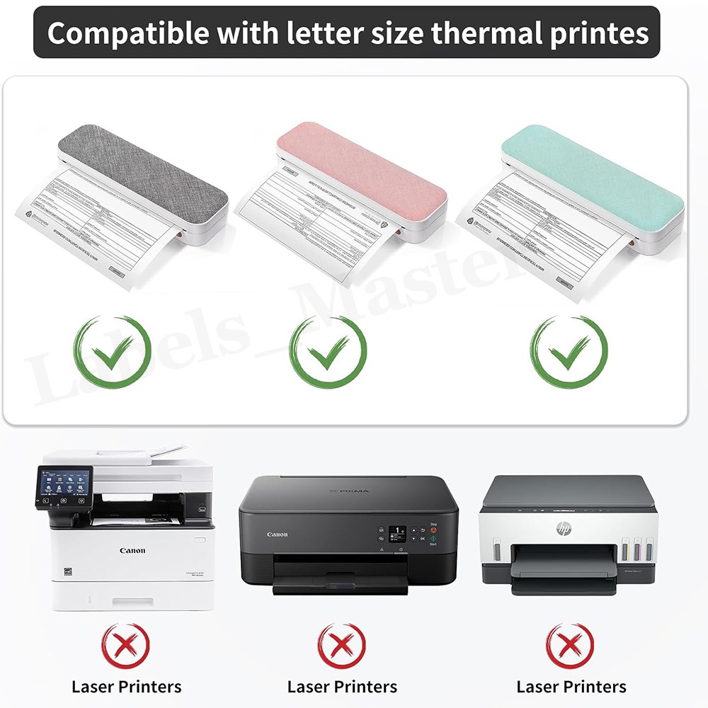500 Sheet 8.5″x11″ Folded Thermal Continuous Paper US Letter Size for M08F M832