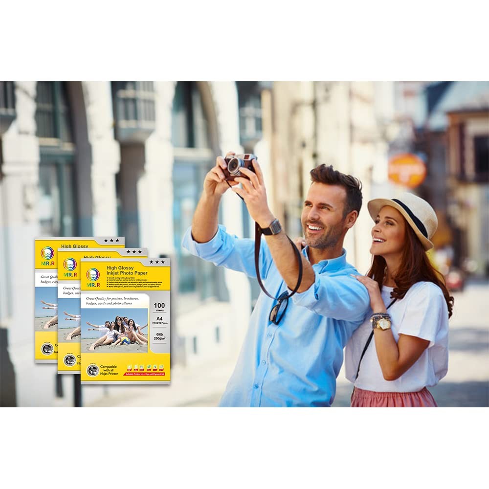 260gsm 100 Sheets A4 Size Single Sided Glossy Inkjet Photo Paper Intense…