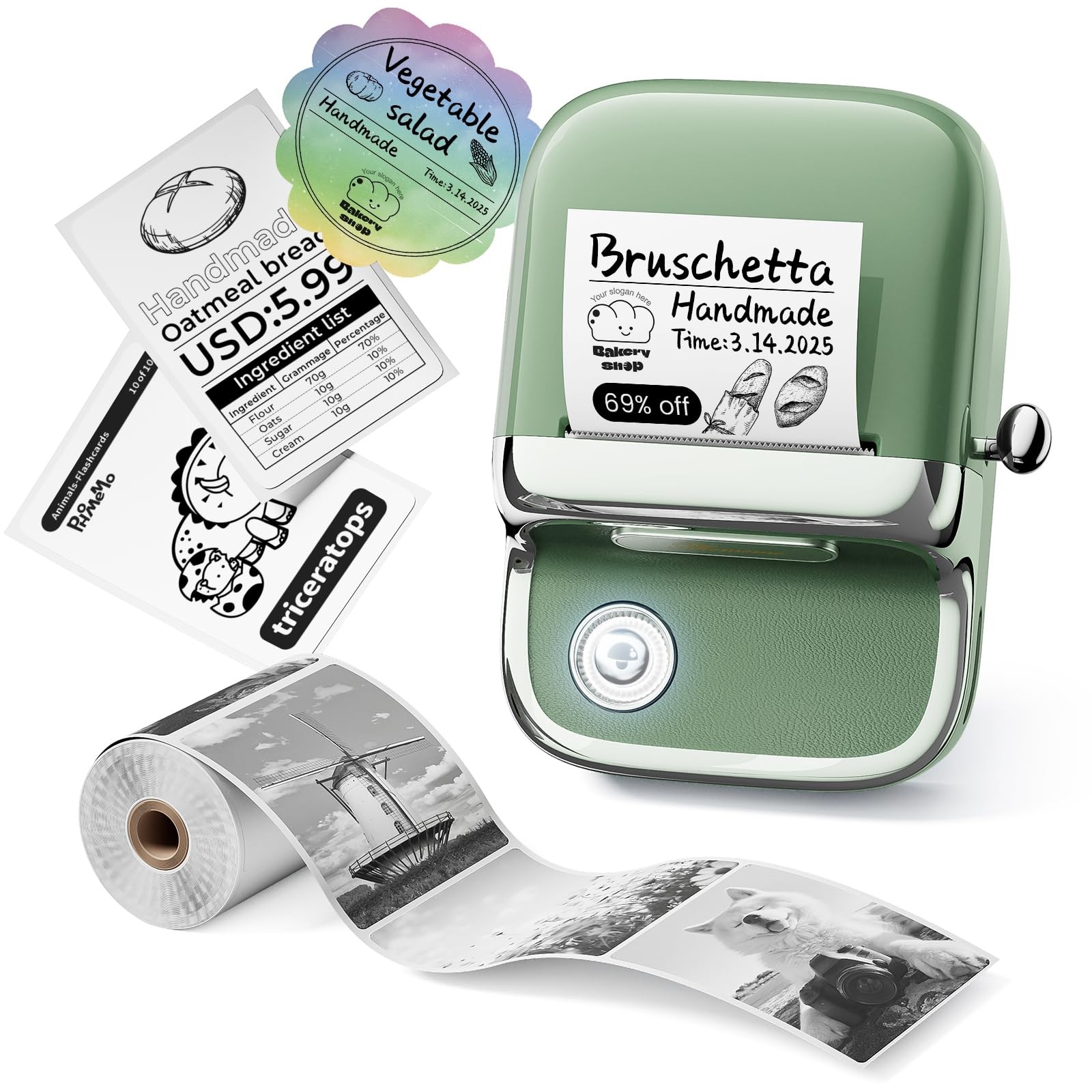 Phomemo M150 Label Maker, Bluetooth Thermal Maker 2 Inch (Small), Green