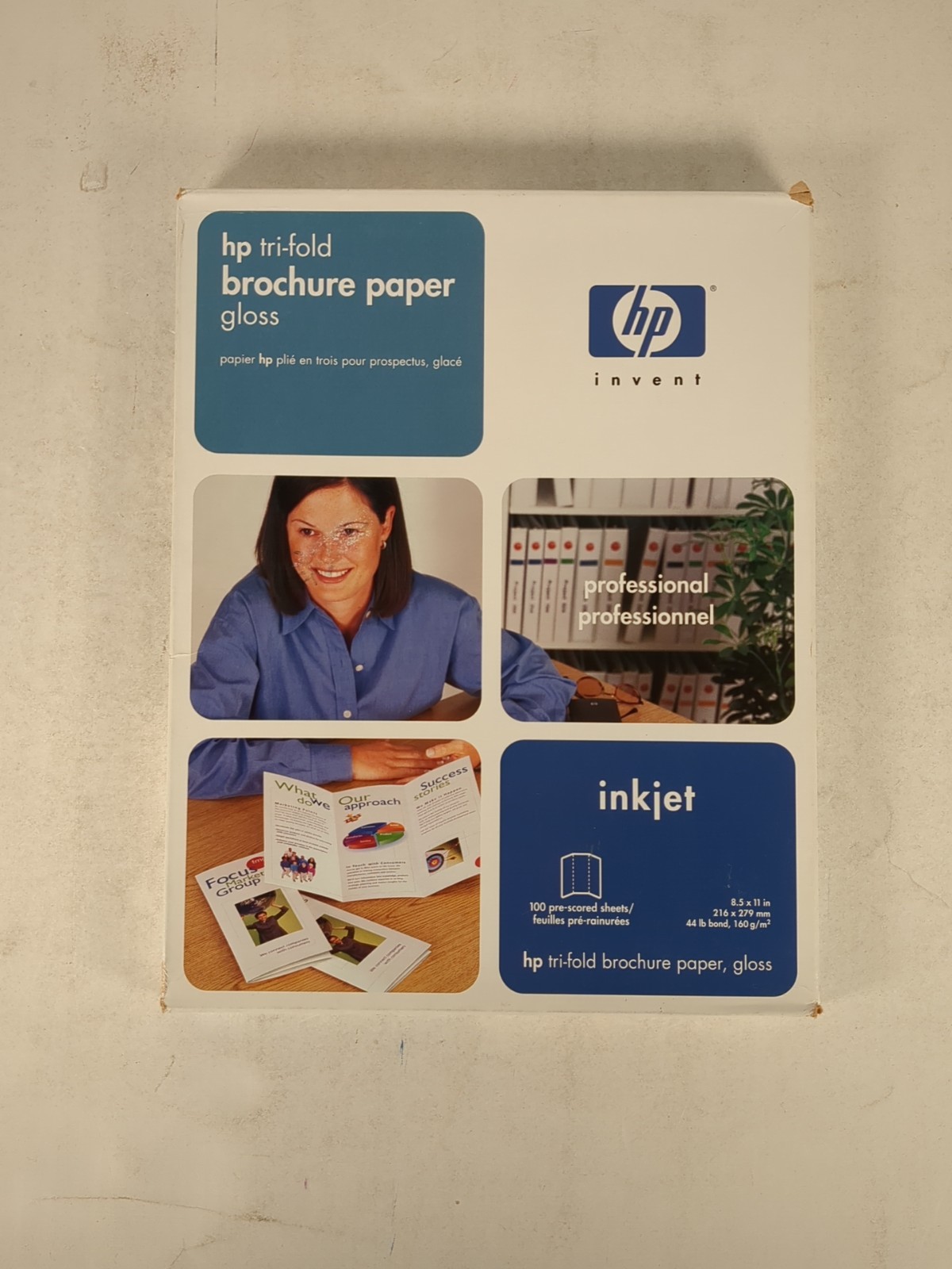 Open Box HP Trifold Glossy Brochure Paper C7020A Inkjet 100 Sheets Complete
