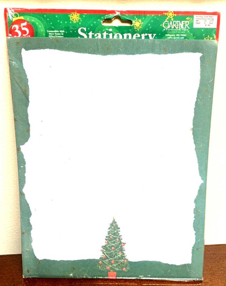 Traditional Merry Christmas Tree Classic Green Computer Letter Paper – 35 Sheets