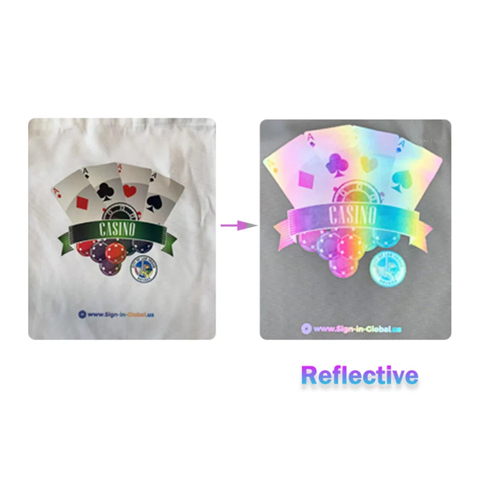 Wholesale 13in Reflective Colorful DTF Film Roll,Cold Peel