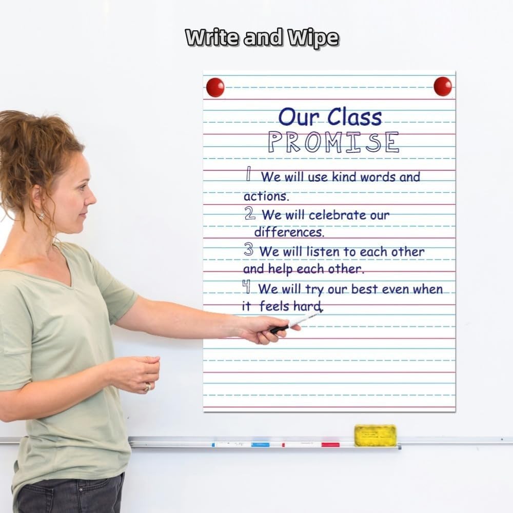 Dry-Erase Presentation Posters Set, Write & Wipe Charts Reusable Handwriting