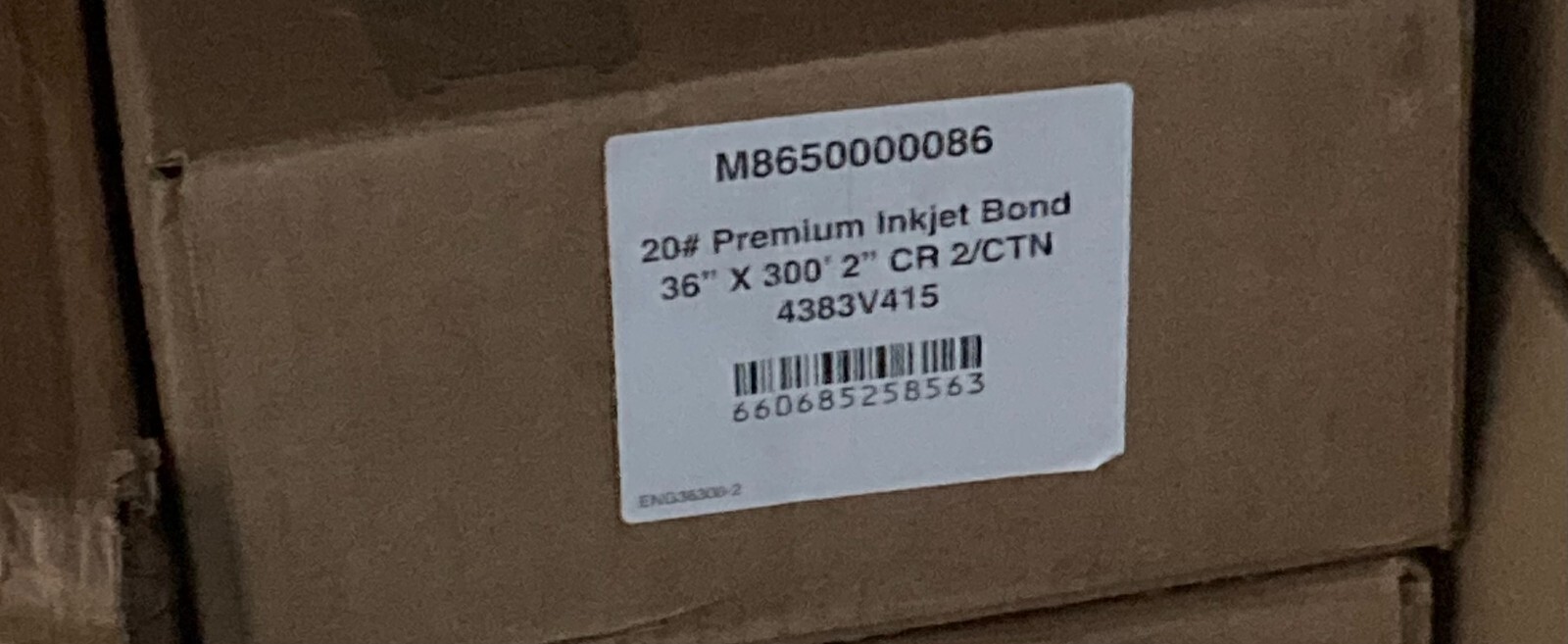 20lb Premium Inkjet Bond Paper, 36″ x 300′, 2″ core, 2 rolls per box- 4383V415