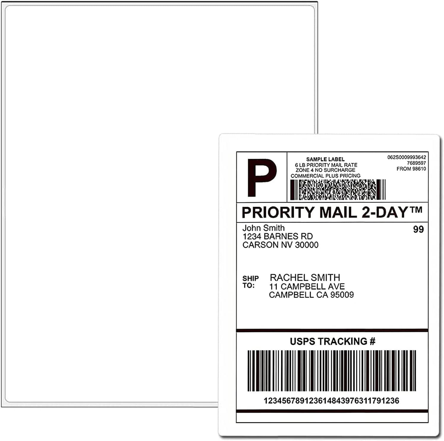 100 Full Sheets Sticker Paper for Laser & Ink Jet Printers, 8.5″ X 11″ Full Shee
