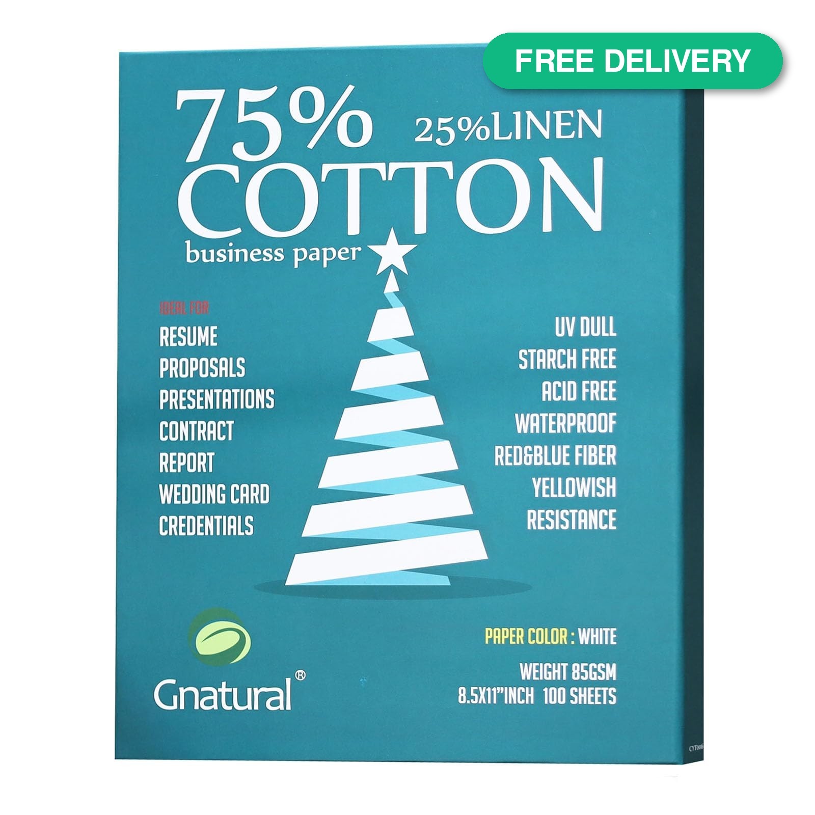 75% Cotton 25% Linen Paper, 85gsm Inkjet Printing Paper, 8.5″x11″ White…