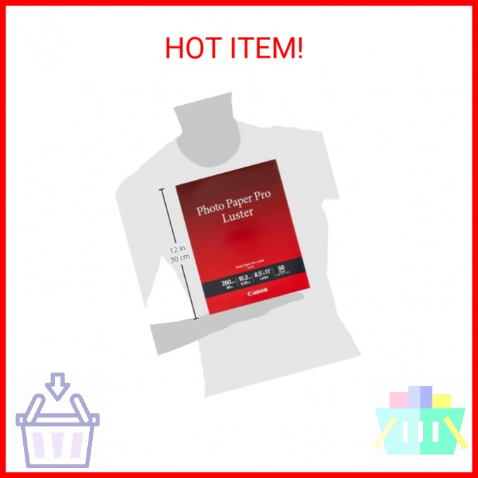 Canon LU-101 LTR(50) Luster Photo Paper Letter, 50 Sheets (LU-101 LTR)