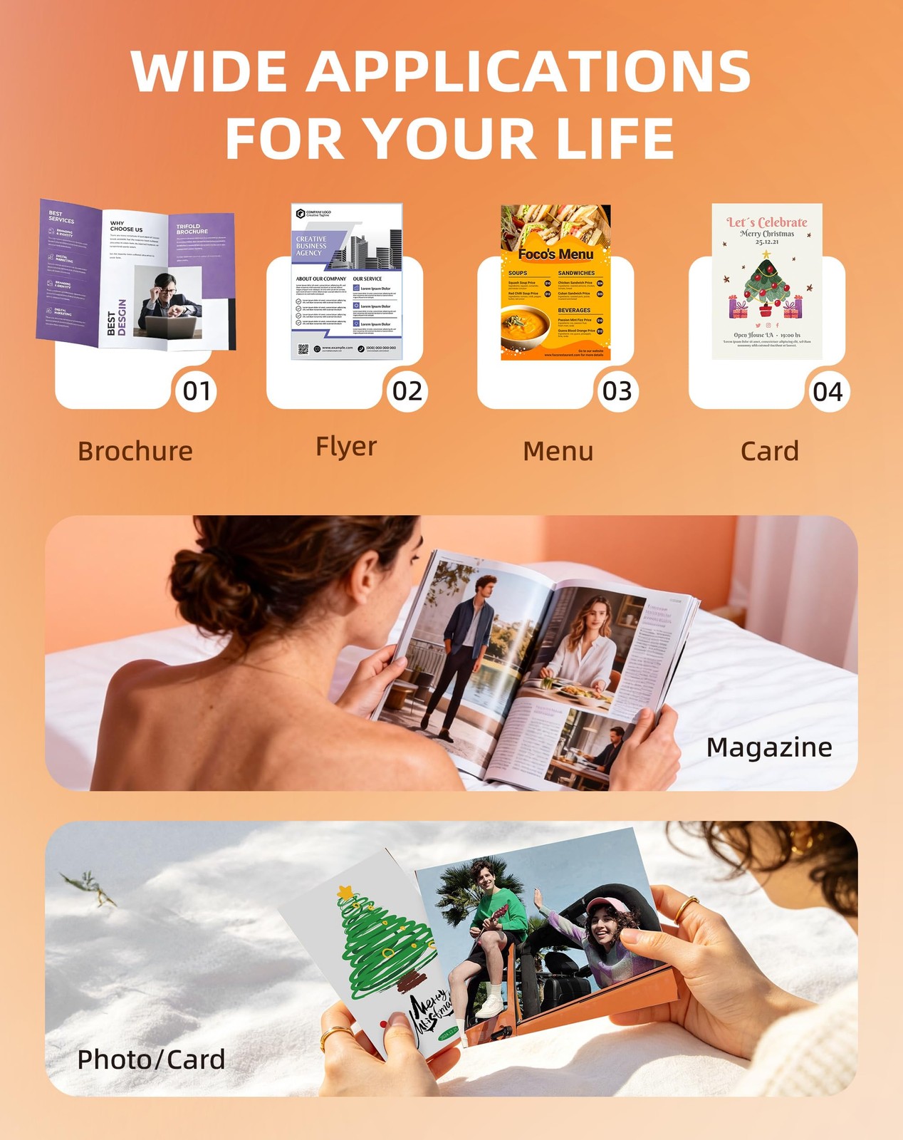 110 Sheets 8.5×11 Inch 62lb Thick Heavyweight Glossy Photo Printer Paper