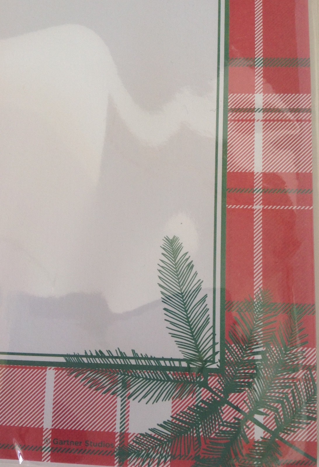 Gartner Computer Print Paper New 25 Sheets Christmas Plaid Pine Border 8.5×11