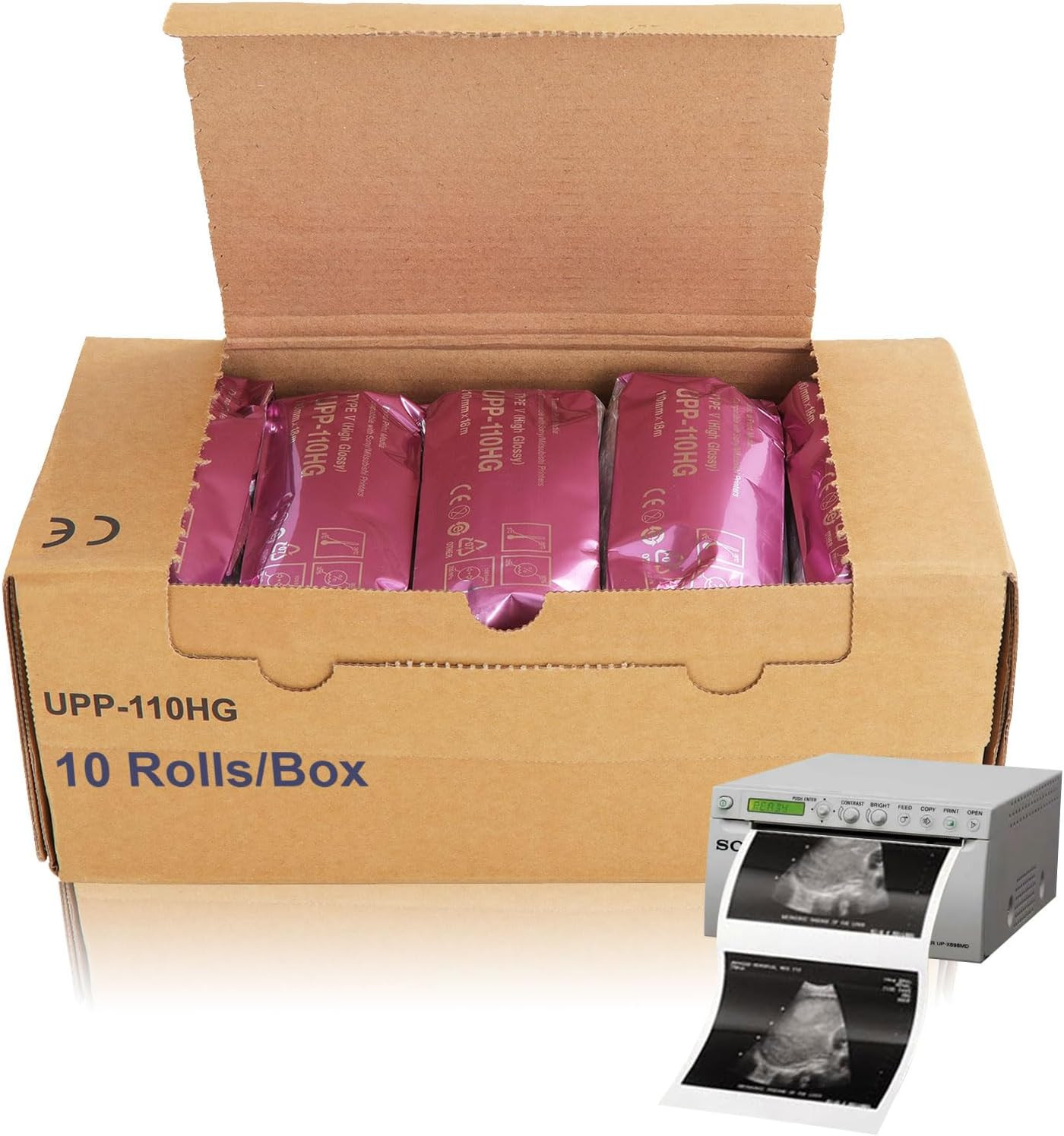 UPP-110HG Ultrasound Thermal Paper, High Gloss 110 Film for Sony/Mitsubishi Prin