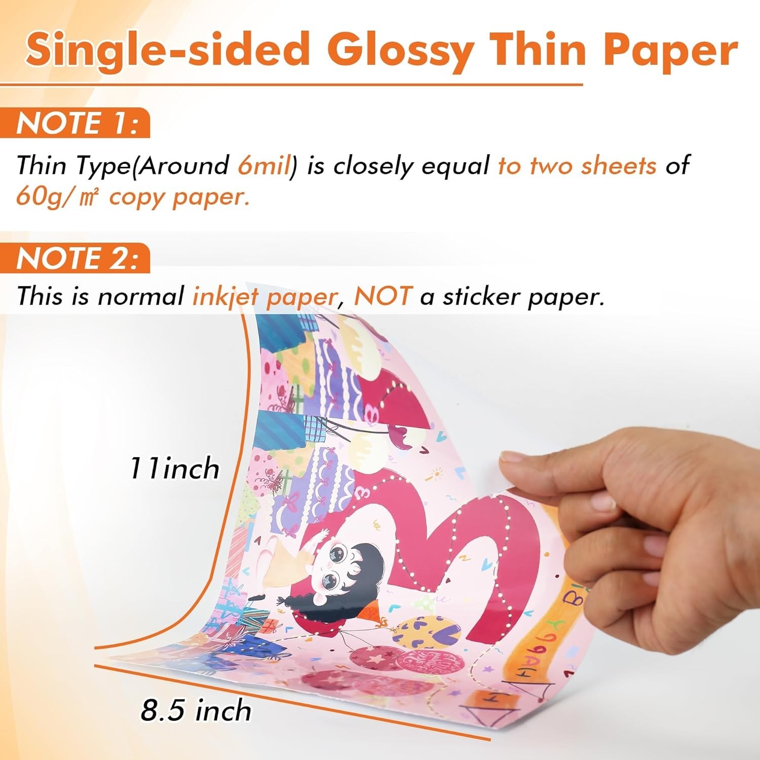 115gsm Glossy Inkjet Paper – 8.5×11 – Ideal for Crafts & Presentations