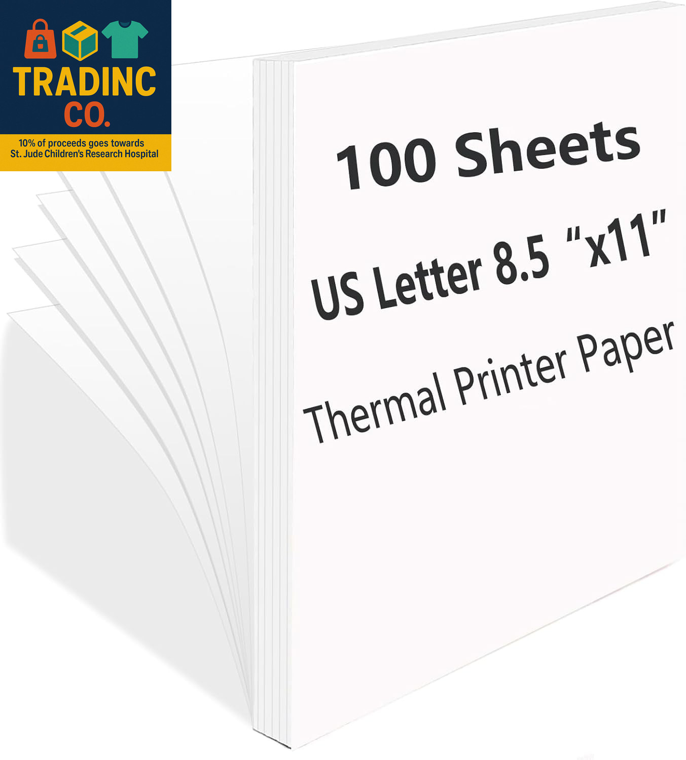 100 Sheets Thermal Printer Paper, 8.5”×11” US Letter Size, Advanced Printing P