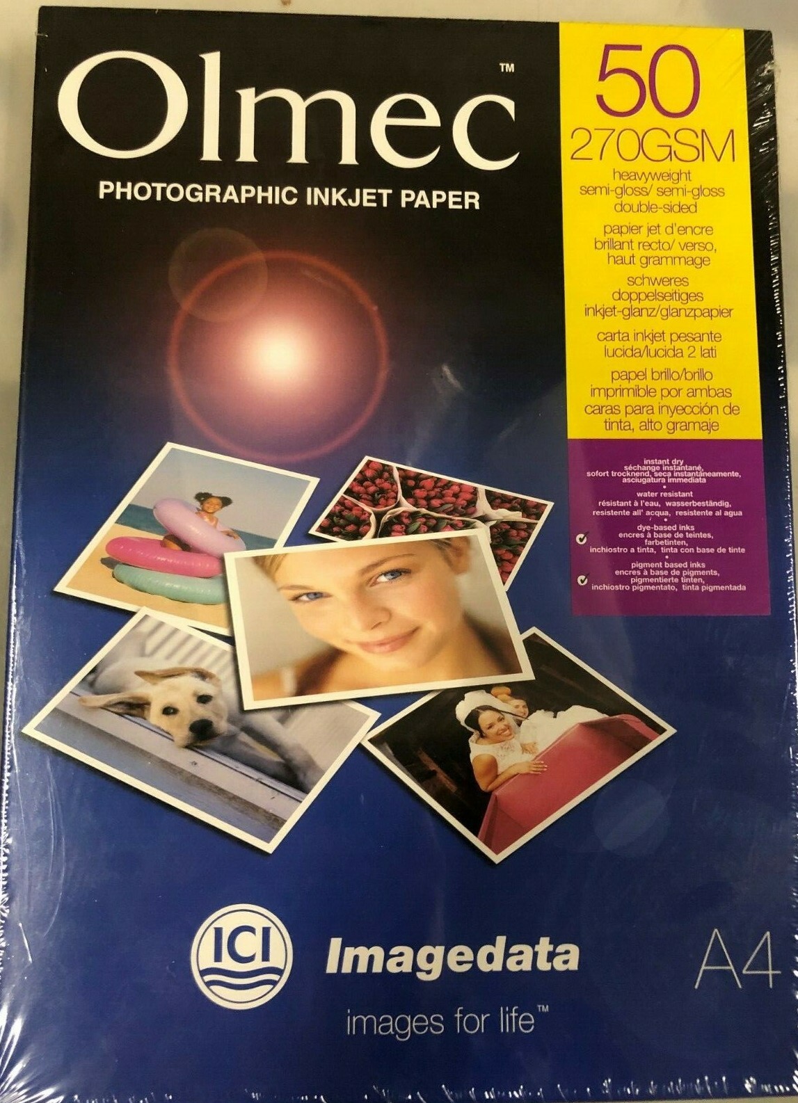 Olmec Photo Inkjet Paper Semi Gloss A4 8.3″ x 11.7″, 50 sheet box, 270gsm Epson