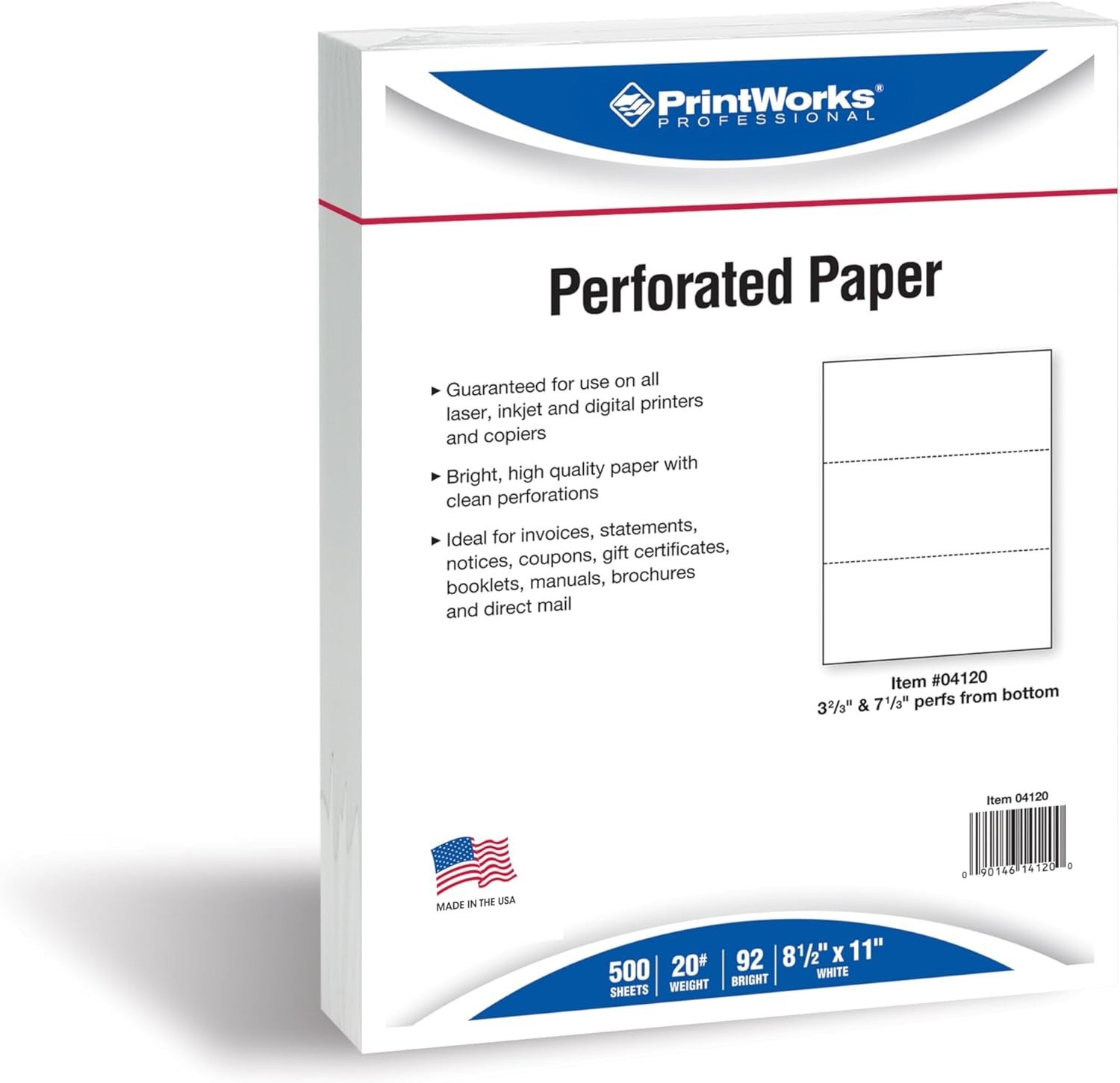 Professional Quality 8.5 x 11 Perforated Paper – 500 Sheets, Perfect for Reports