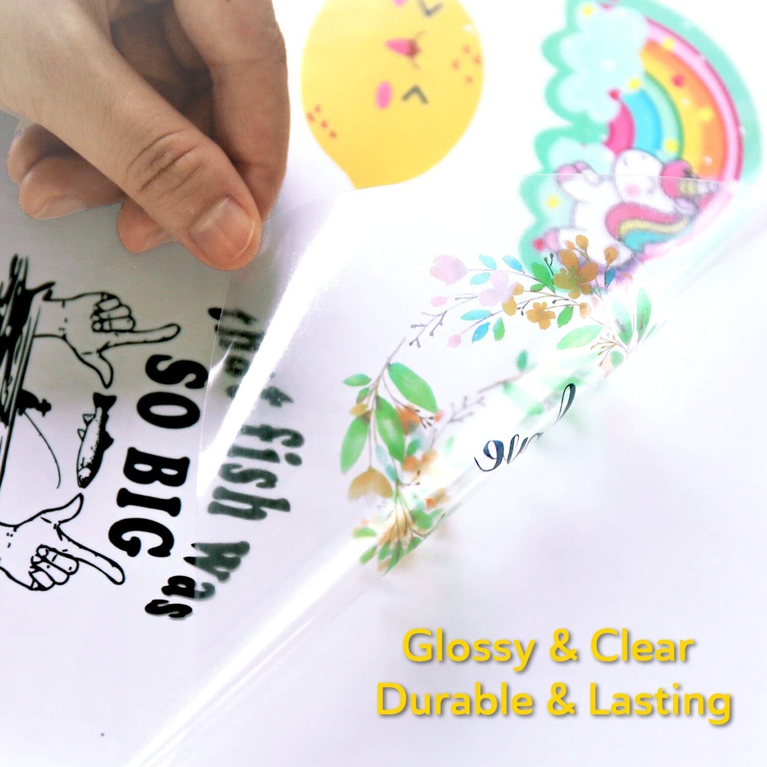Koala Printable Clear Sticker Paper – ONLY for LASER Printer – 8.5×11 Inch 20…