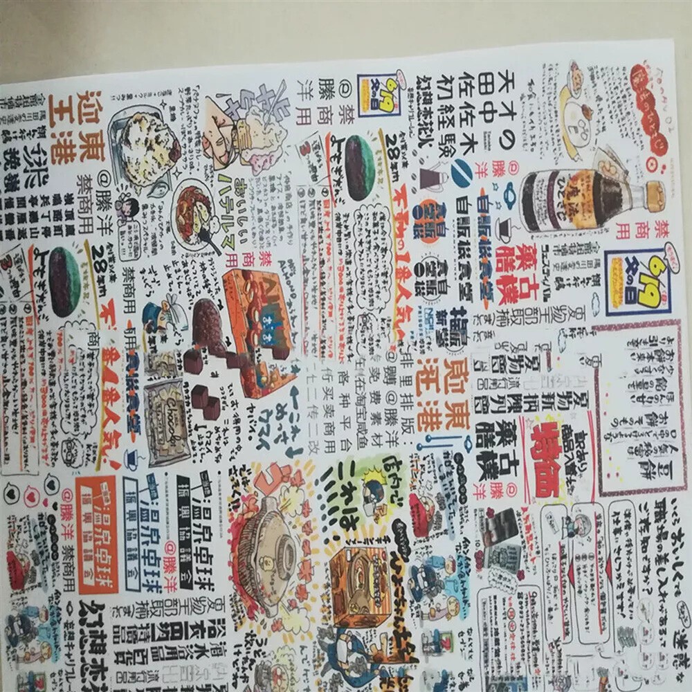 50Pcs Self Adhesive A4 Stickers Paper Label Sheet Washi Album Inkjet Printer