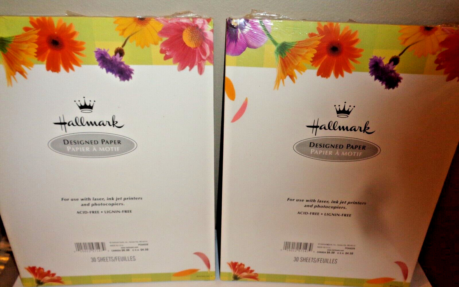 2 Pack of Hallmark Designed Paper for Ink Jet Printer Laser Photocopies Flowers