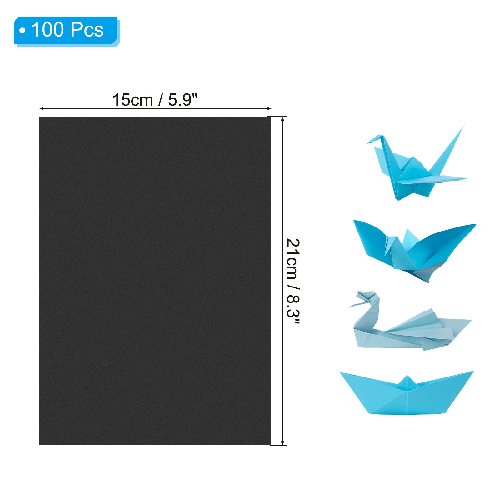 Black Office Copy Paper, 100 Sheets A5 70gsm 8.3×5.9 Inch