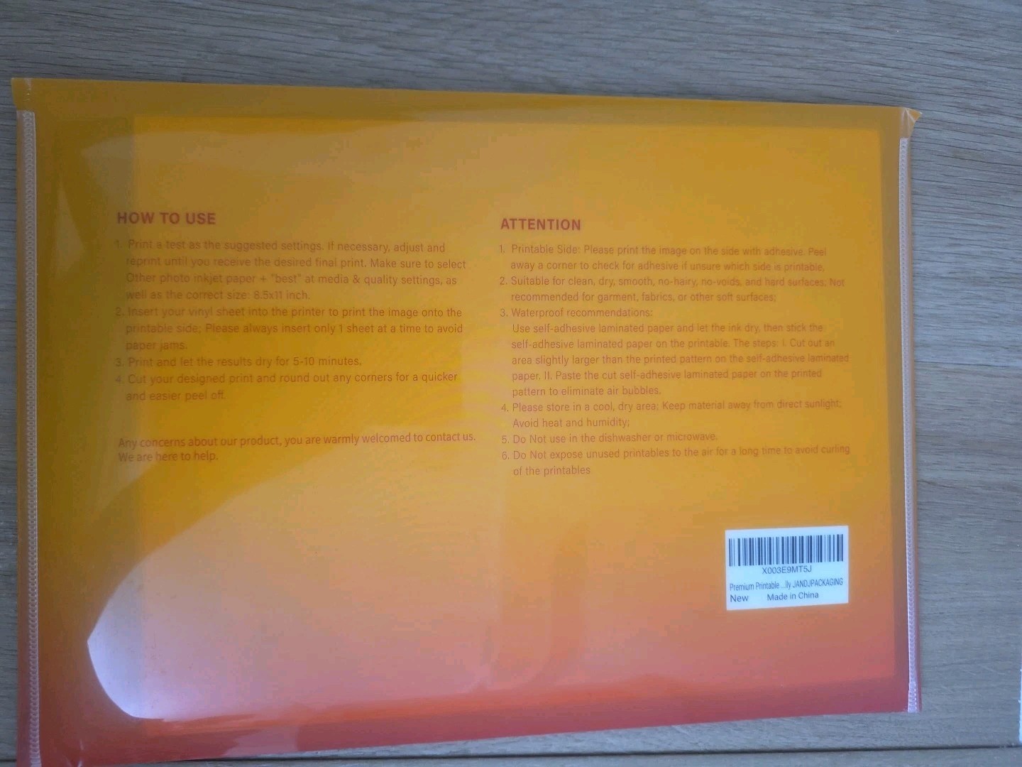 JANDJPACKAGING Premium Printable Vinyl Sticker Paper – for Inkjet and Laser…