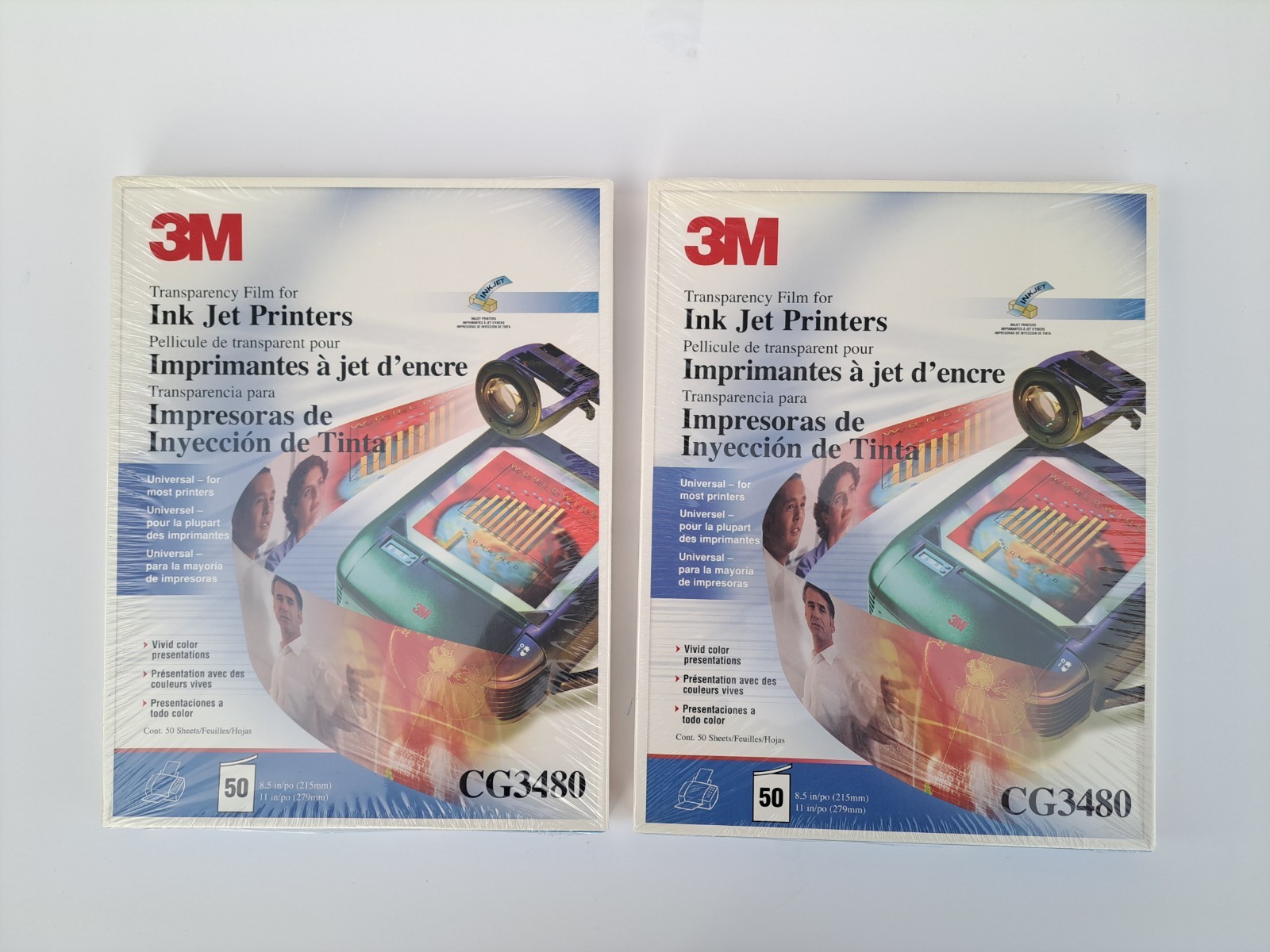 Lot Of 2 3M Transparency Film Ink Jet Printers 50 Sheets Pack CG3480 BIN97