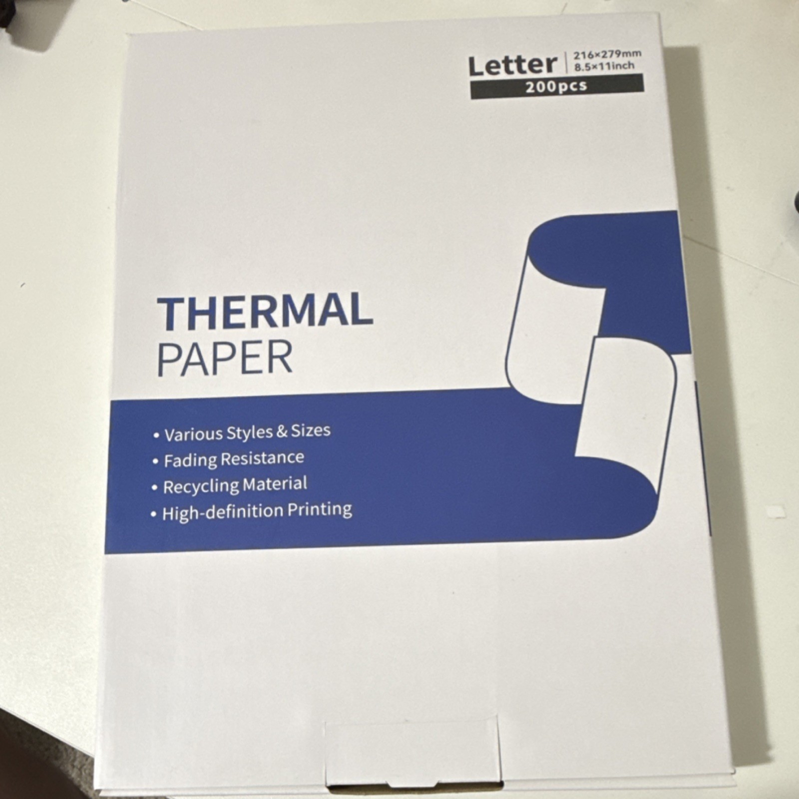 Thermal Printer Paper Letter Size 8.5×11 in White 200 Sheets Q22-ZD2-RMSG10-LTR…