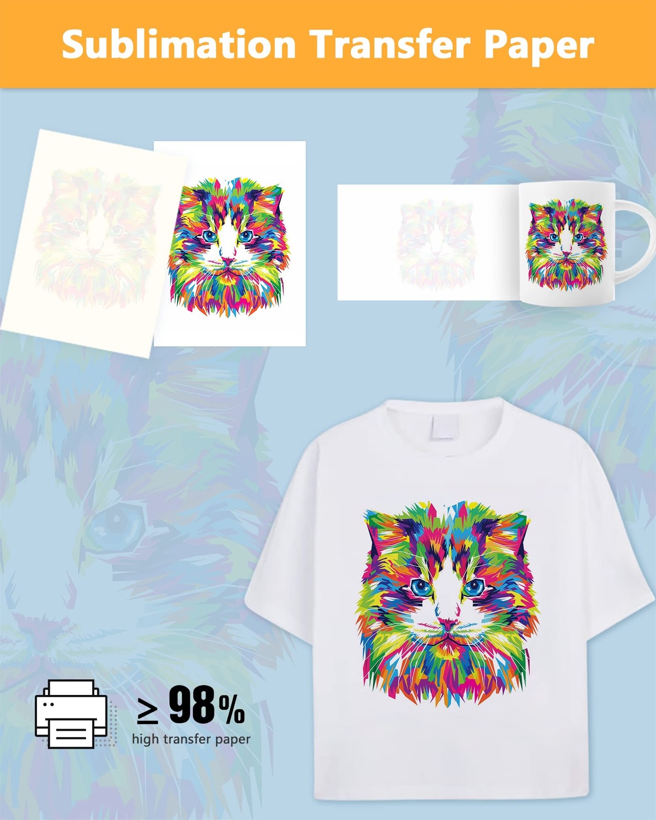 Stampcolour 170 Sheets Sublimation Paper Heat Transfer Paper 8.5×11 inch A4 f…