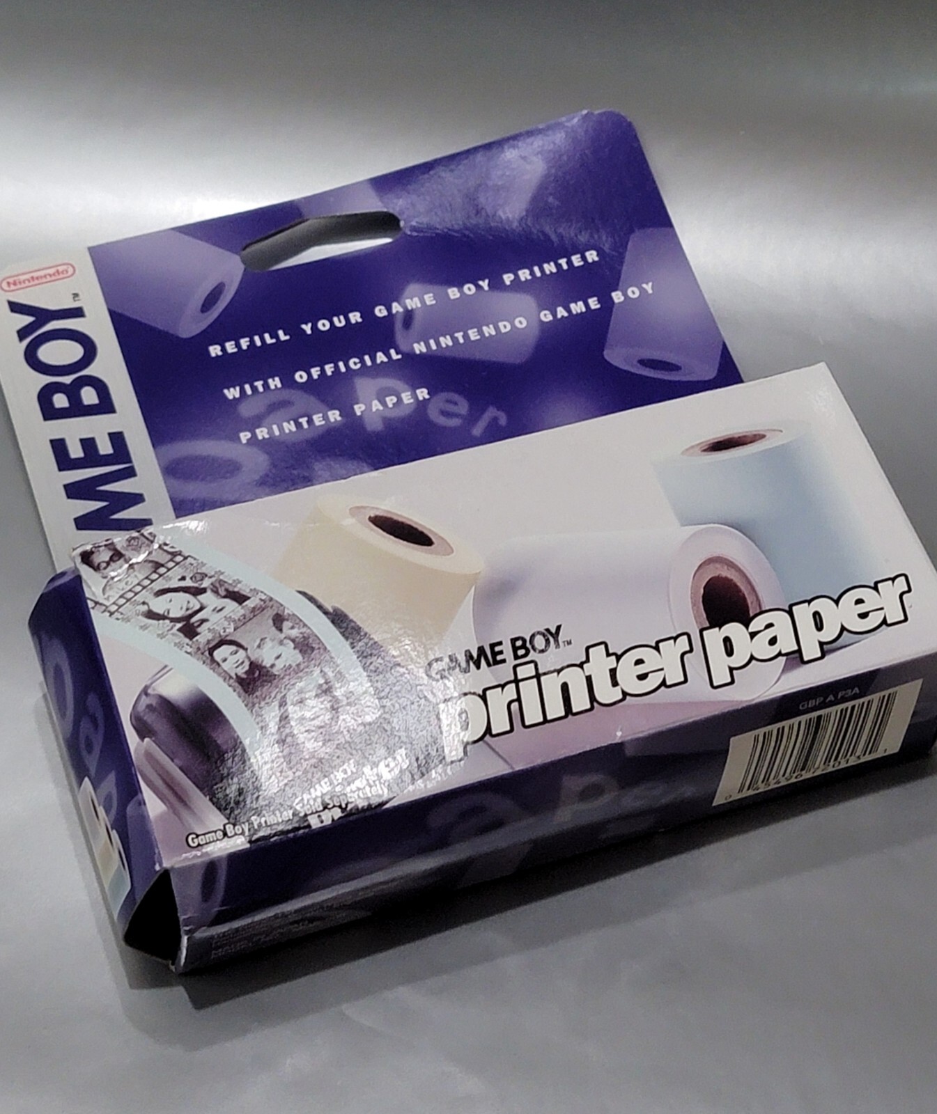Gameboy PRINTER PAPER refill (with crushed carton box) 3 Rolls NEW by Nintendo