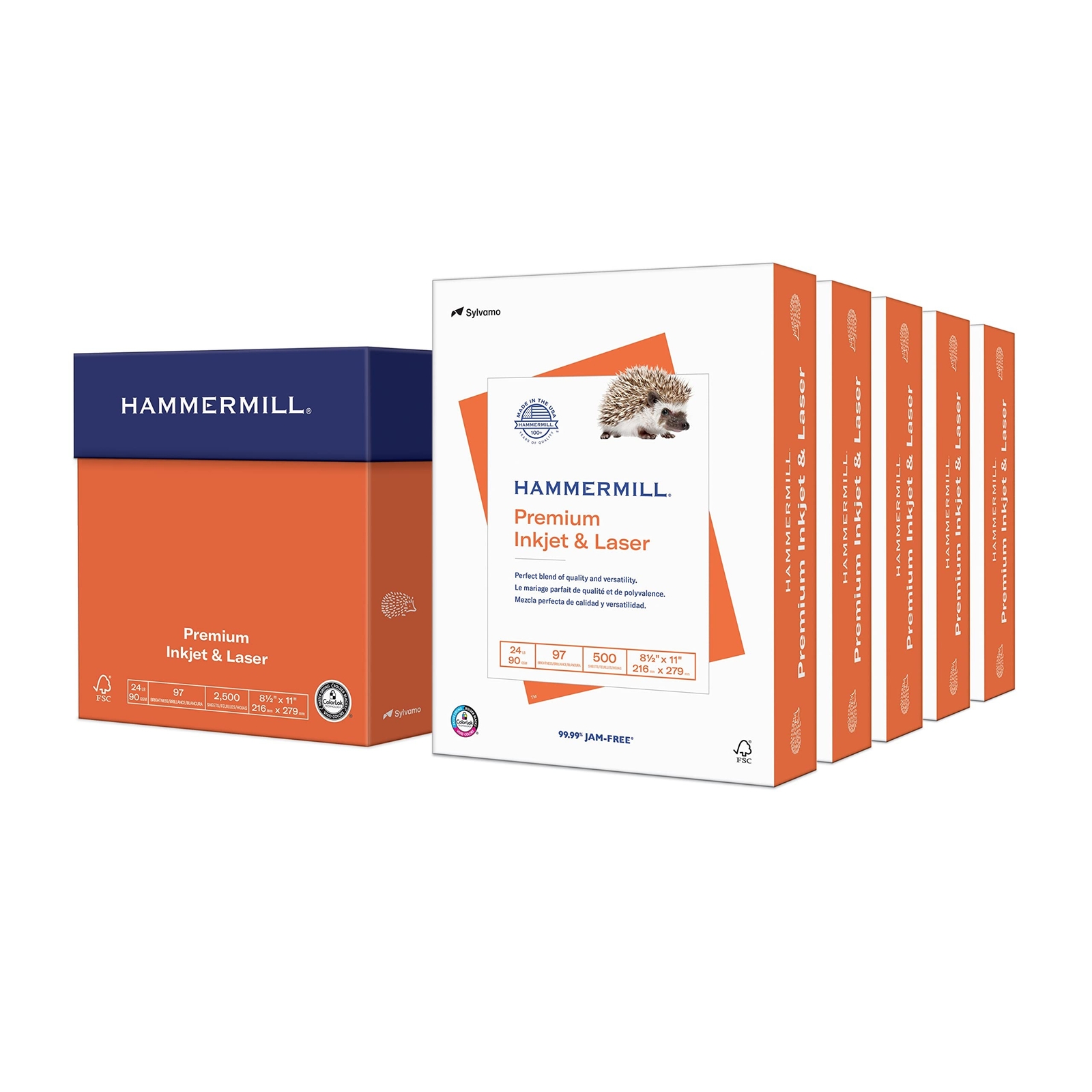 Hammermill Printer Paper, Premium Inkjet & Laser Paper 24 Lb, 8.5 x 11 – 5 Re…