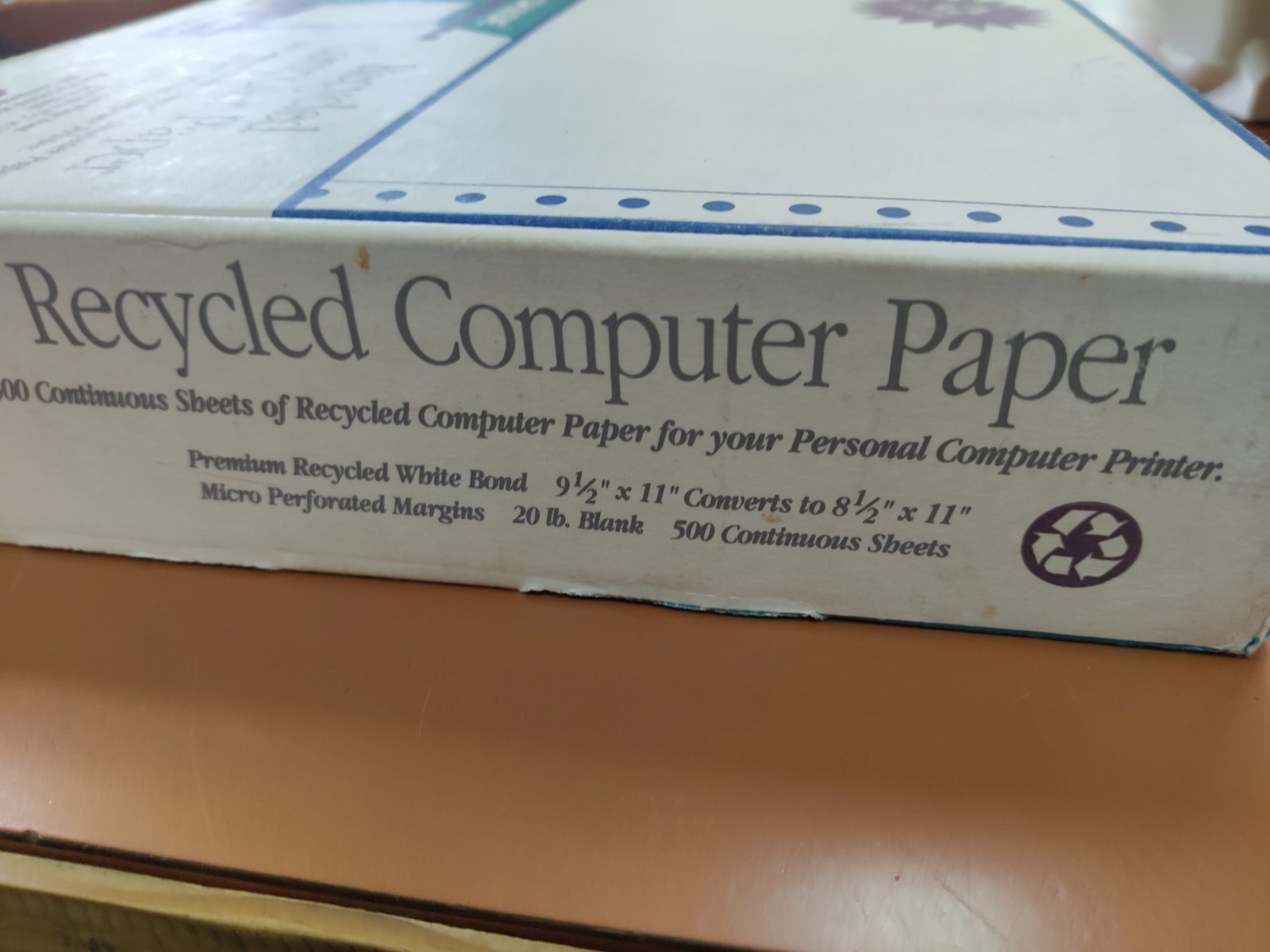 Vtg Dot Matrix Continuous Feed Printer Paper 9.5″x 11″ Abt 350 Sheets White