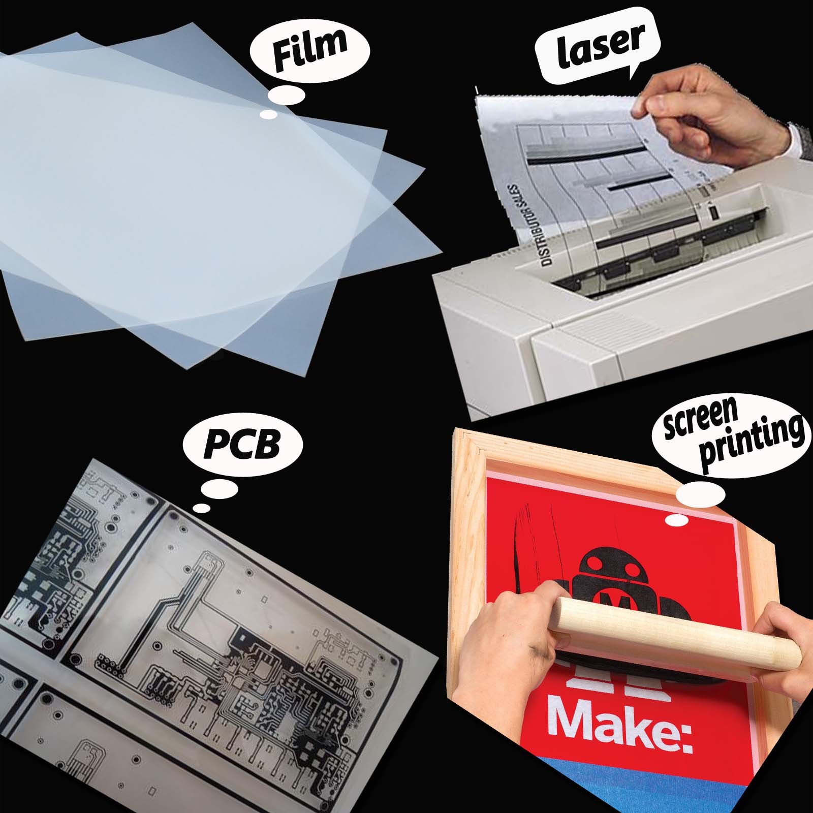 11″x17″，Silk Screen Printing Milky Transparency Laser Printing Film 50 sheets
