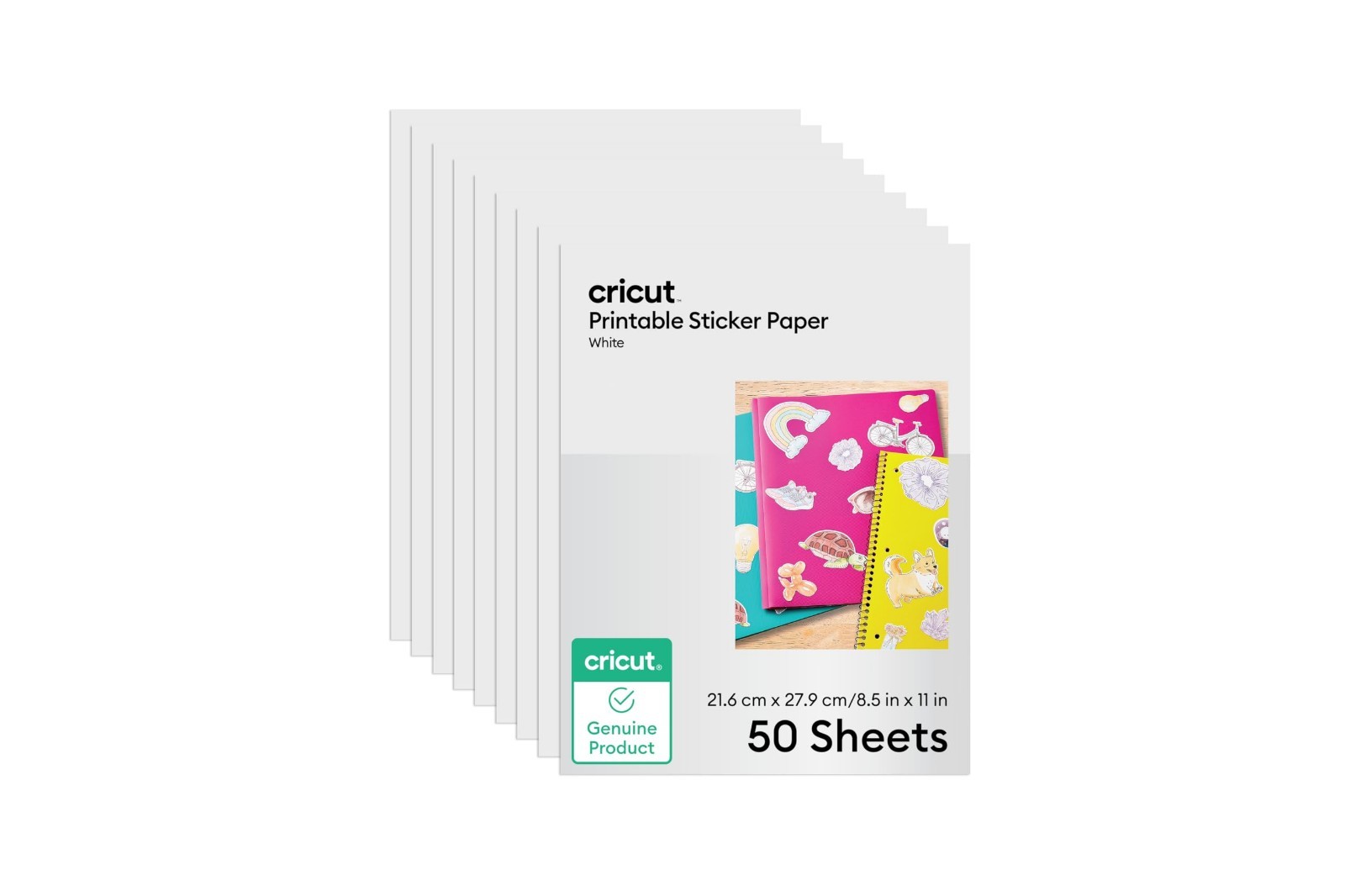 Printable Sticker Paper – 50 White Sheets 8.5×11 for Inkjet Printers – Crafting