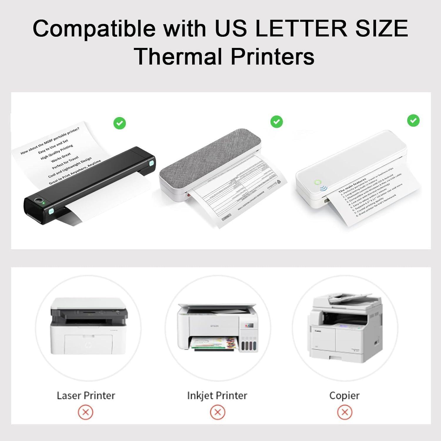 Thermal Printer Paper 8.5″ x 11″ Folded Continuous Folding Paper, 100 Sheets