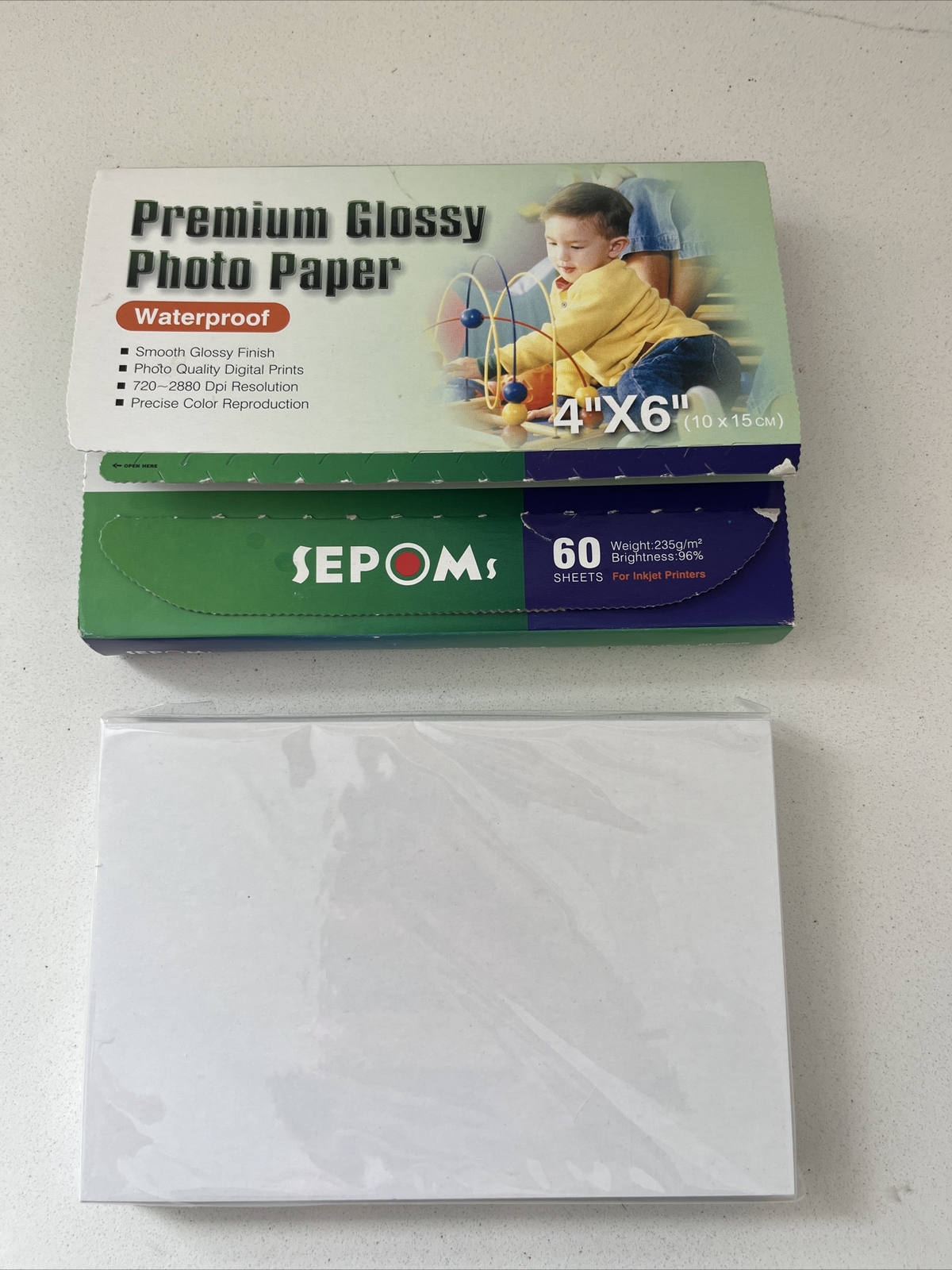 SEPOMS High Glossy Finish 4″ x 6″ Premium Photo Paper 60 Sheets