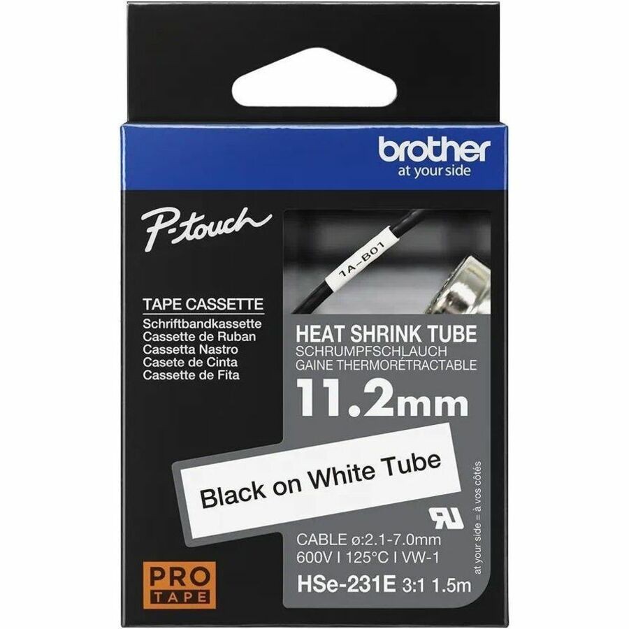 Brother International HSE231EG 3:1 Heat-Shrink Label Tube 11.2mm