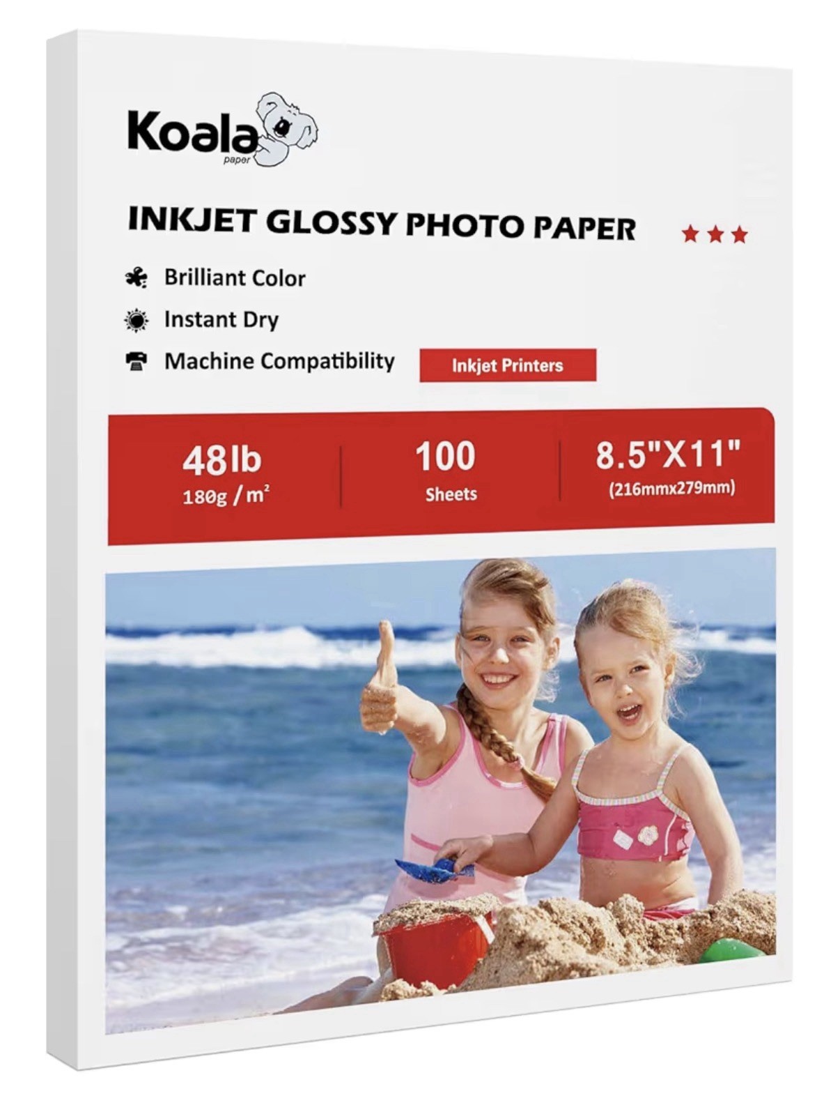 2xKoala Glossy Inkjet Photo Paper 11×17 Inch 48lb 100 Sheets 180gsm Dye Ink
