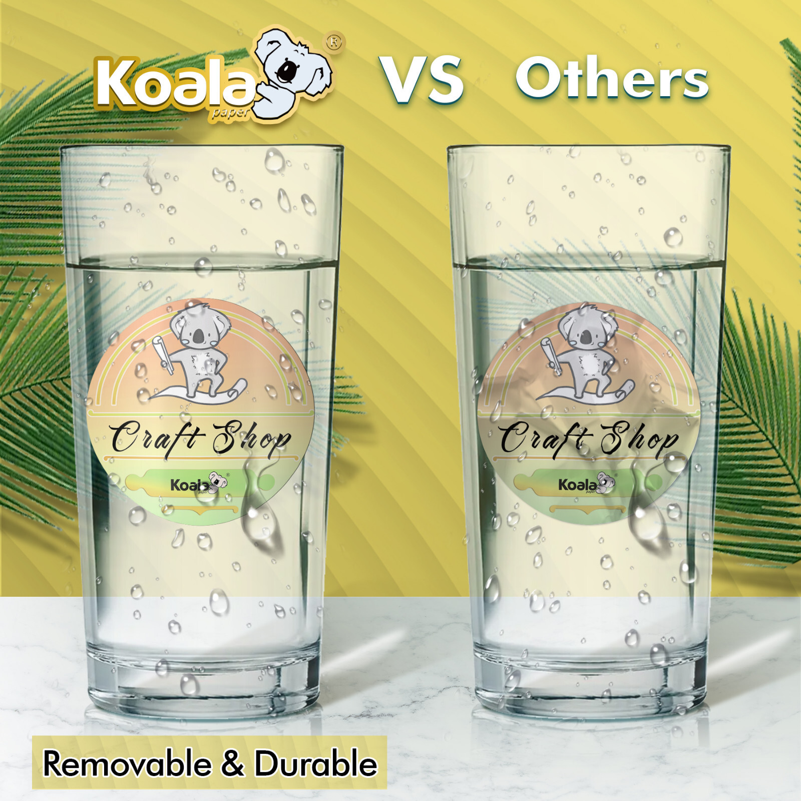 300 Koala Round Label 2 inch Waterproof Printable Cirle Labels for Inkjet Laser