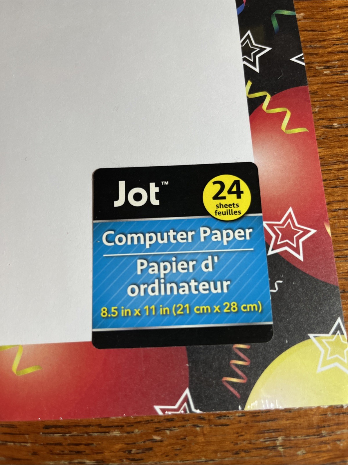 Colorful Balloon Border Computer Paper With 24 Sheets 8.5 Inches X 11 Inches New