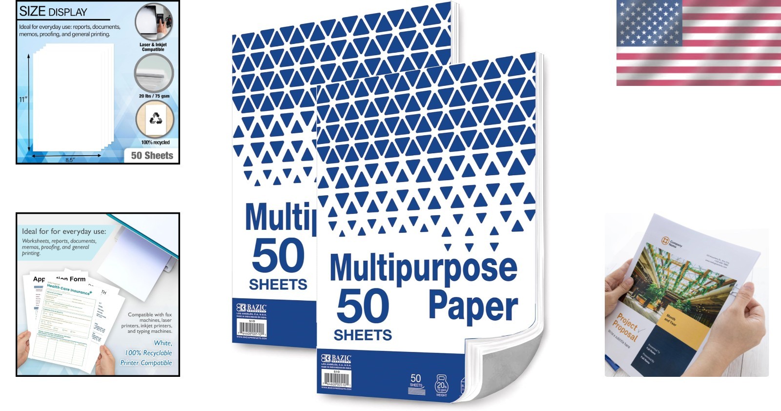 Reliable 8.5″ x 11″ Copy Paper – 100 Sheets, Smooth Finish, Jam-Free Printing