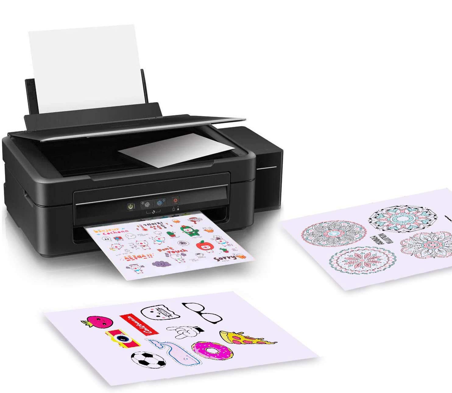 Clear Full Sheet Labels, 8.5×11 25 Sheets, Inkjet Printable, Multicolor