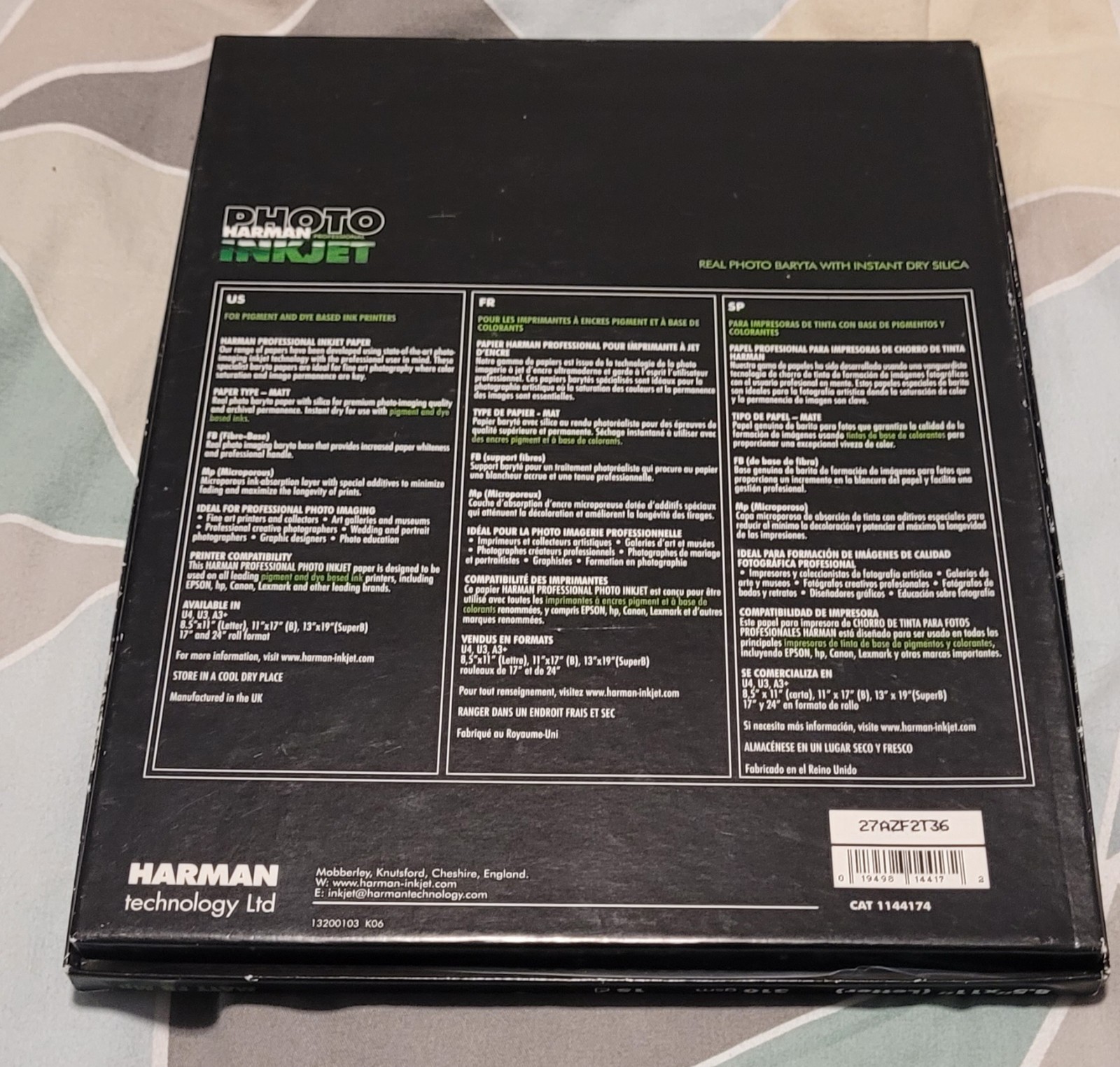 Harman Hi-matte Fiber Base MP 12 sheets Art Inkjet Paper 310gsm 12 Mil 8