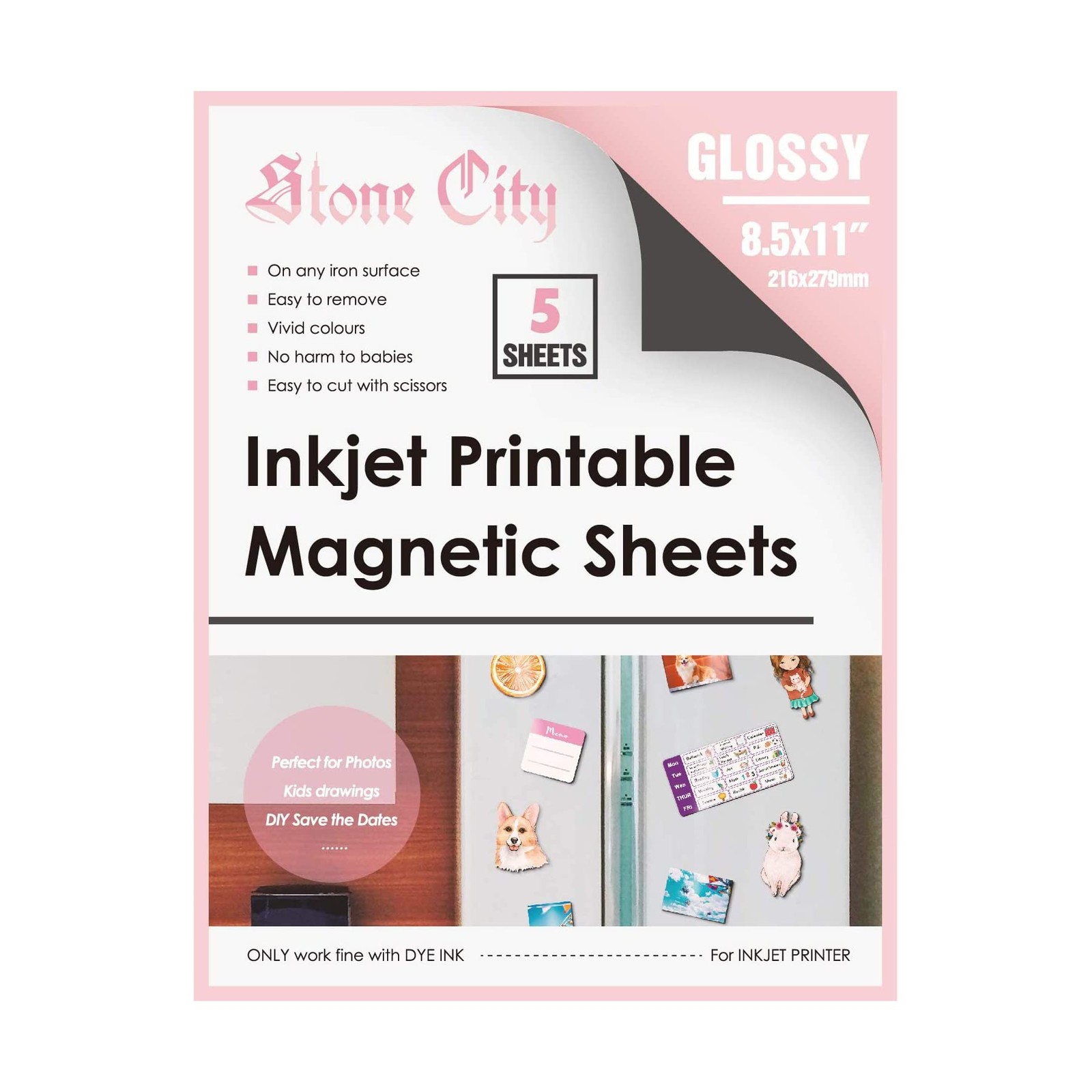 Printable Magnetic Sheets Make Refrigerator Photo Magnet Glossy Print Paper 1…