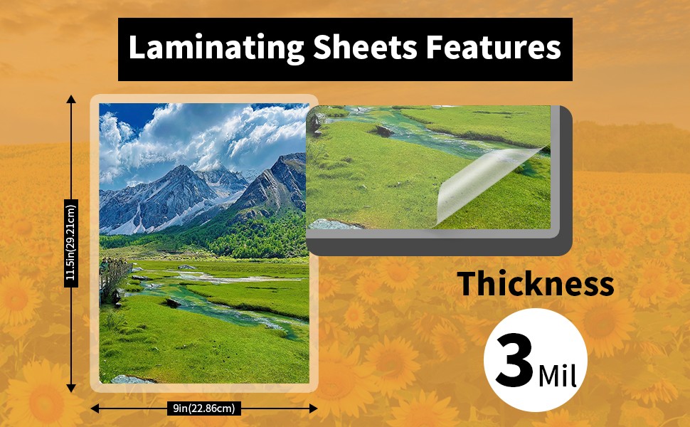 30 Pack Laminating Sheets, Clear 9 x 11.5 Inch Thermal Laminating Pouches for