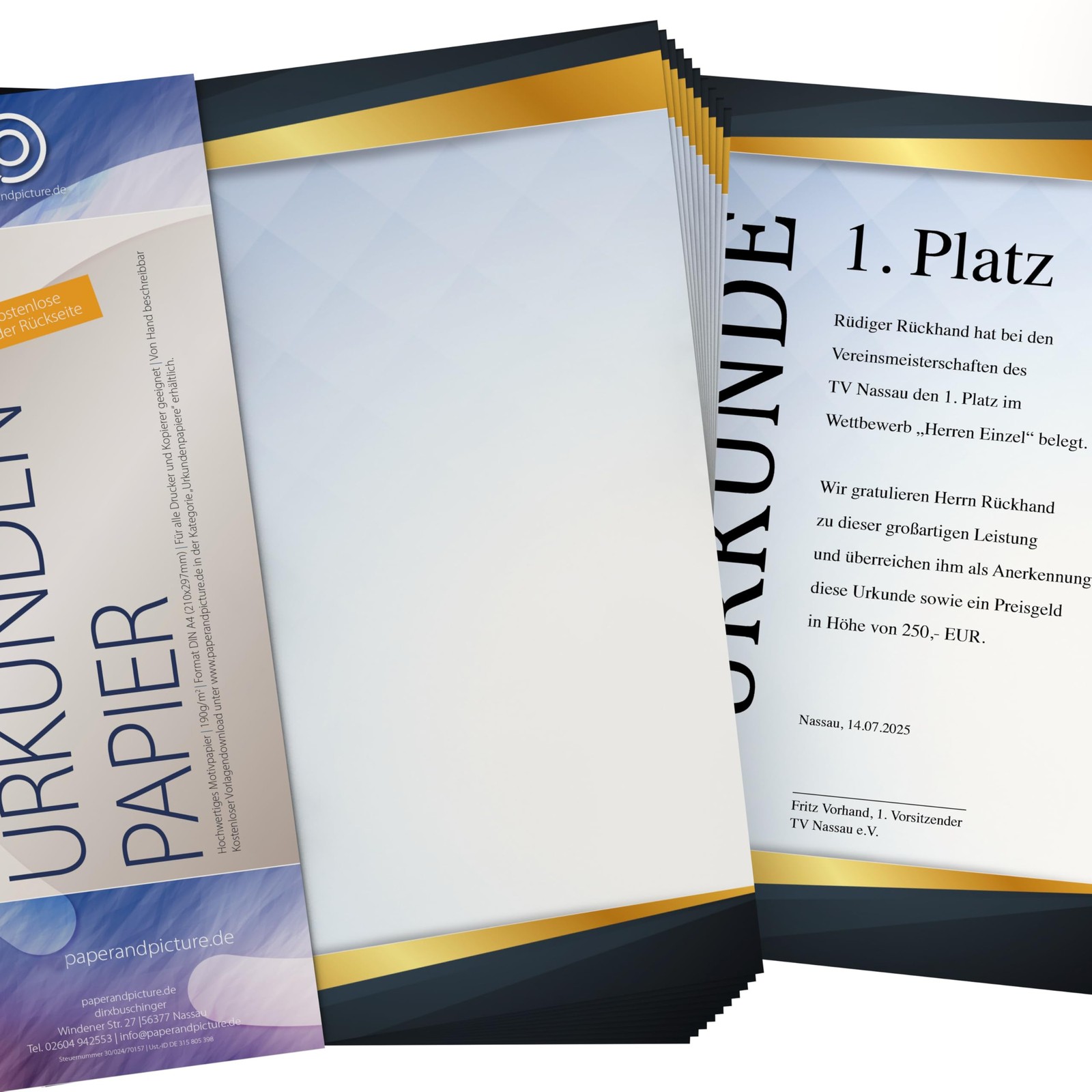 Square Certificate Paper A4 190g 15 Sheets – Printed on Both Sides – for Certific…