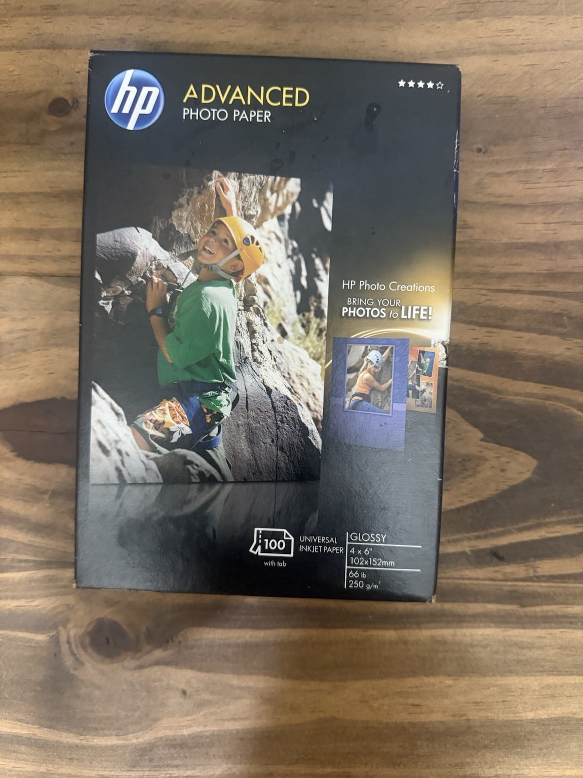 HP Advanced Photo Paper 66 lbs. Glossy 4 x 6 100 Sheets/Pack Q7906A New Sealed