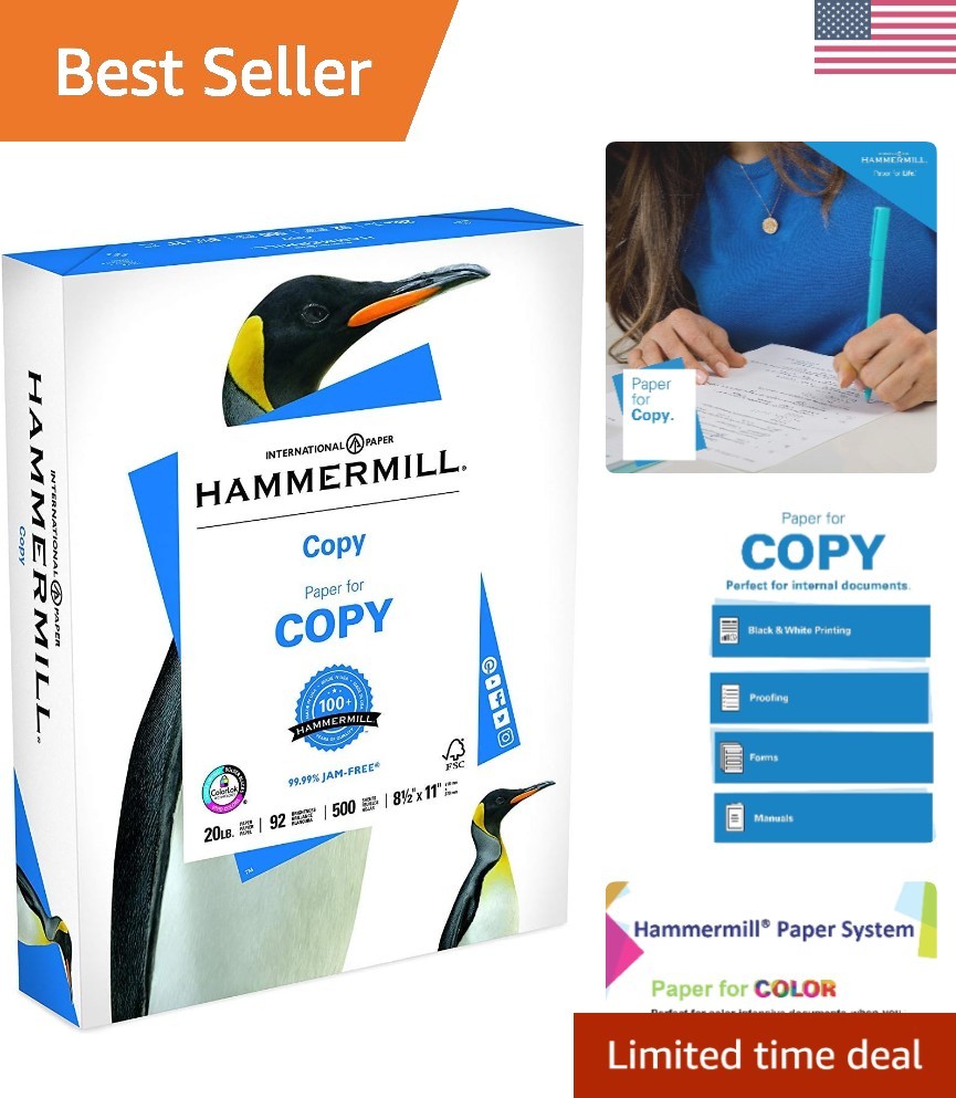20 lb Copy Paper Ream – 500 Sheets, 8.5 x 11 – Reliable and Eco-Conscious Choice